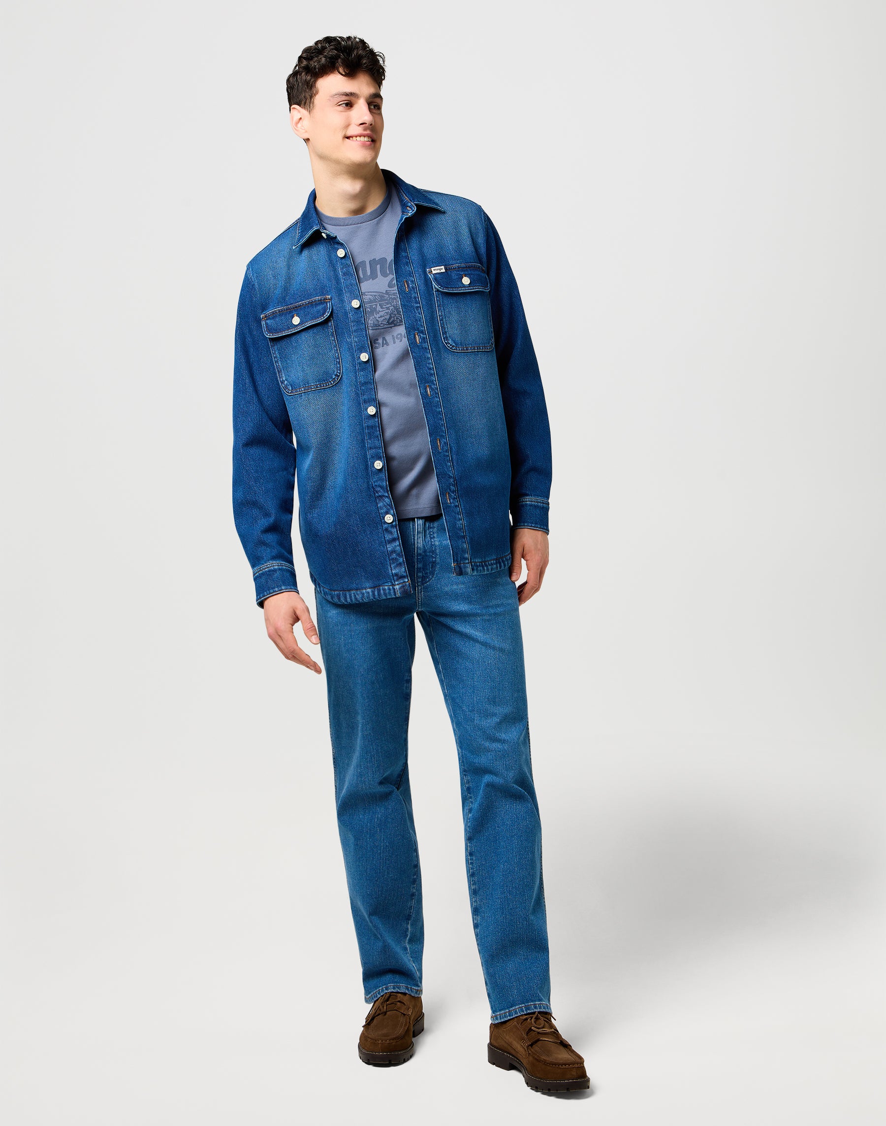 Męskie Spodnie Jeansowe Wrangler Texas Granite Boulder 112373154