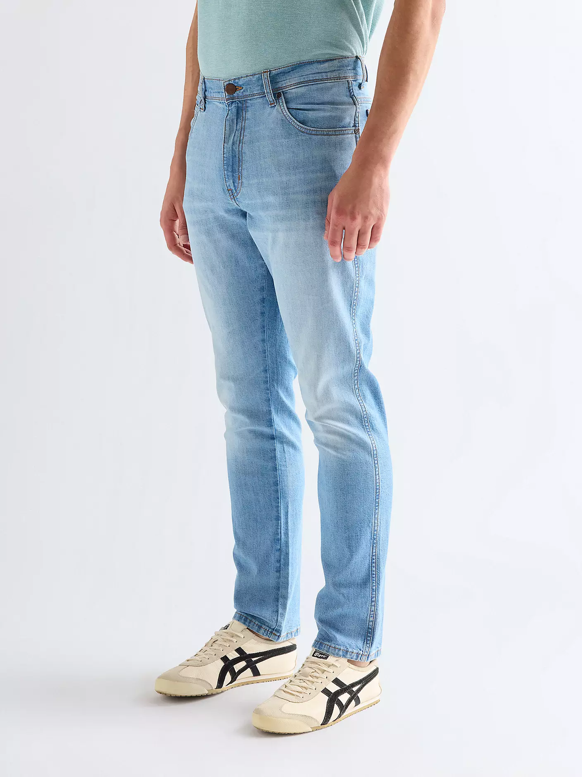 MĘSKIE SPODNIE JEANSOWE WRANGLER TEXAS SLIM LIGHT WASH 112378692