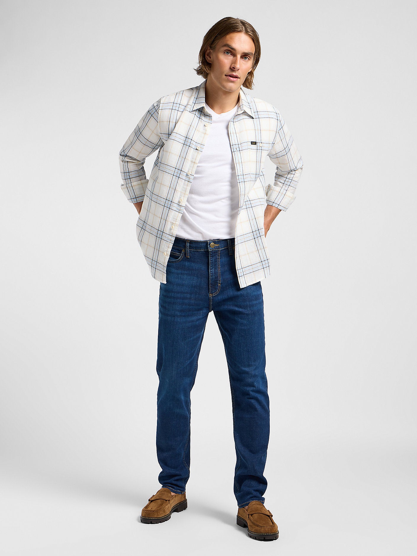 Męskie Spodnie Jeansowe Lee Austin Deep Ocean 112365103