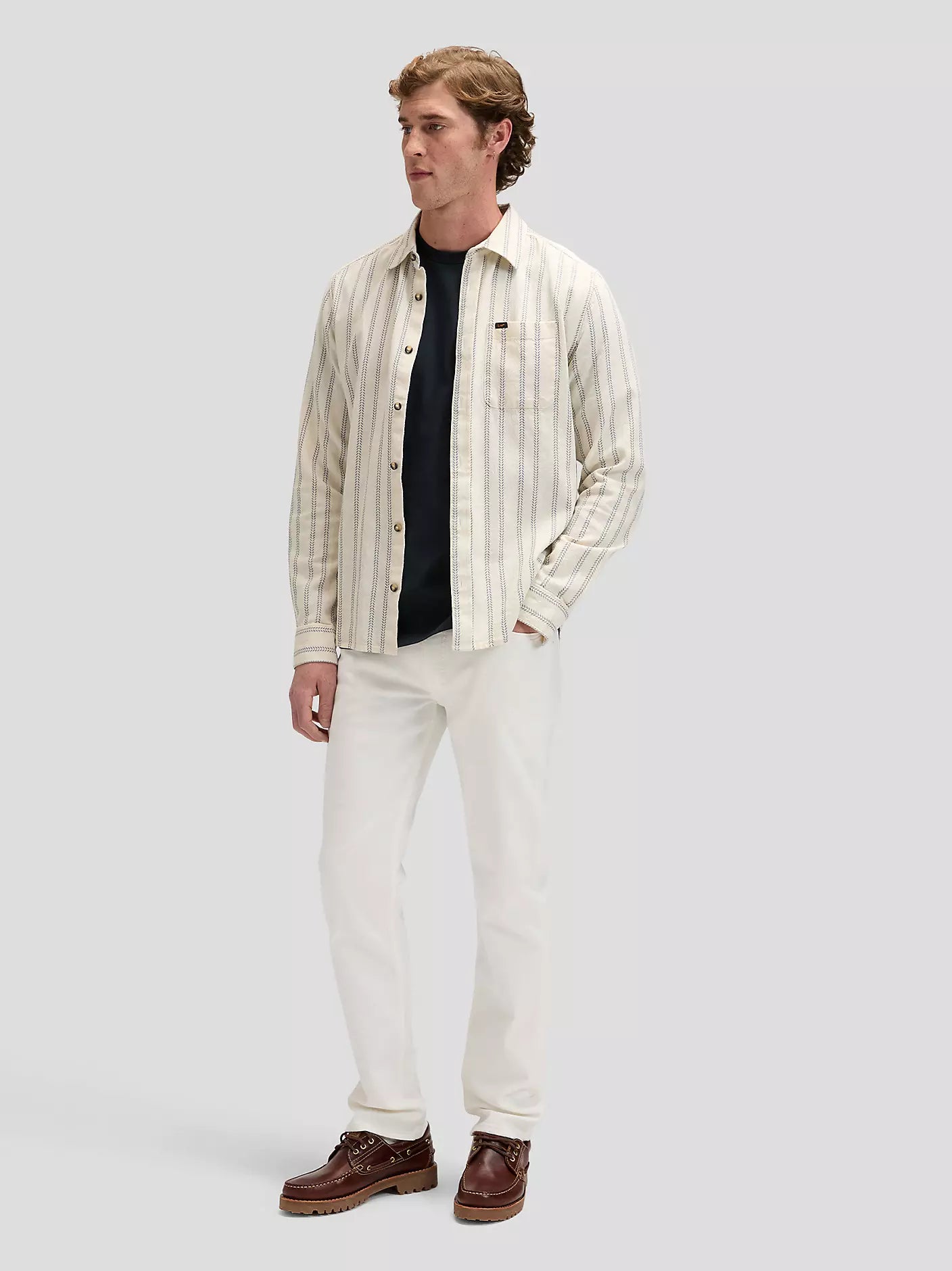 MESKIE SPODNIE LEE DAREN WHITE 112376362