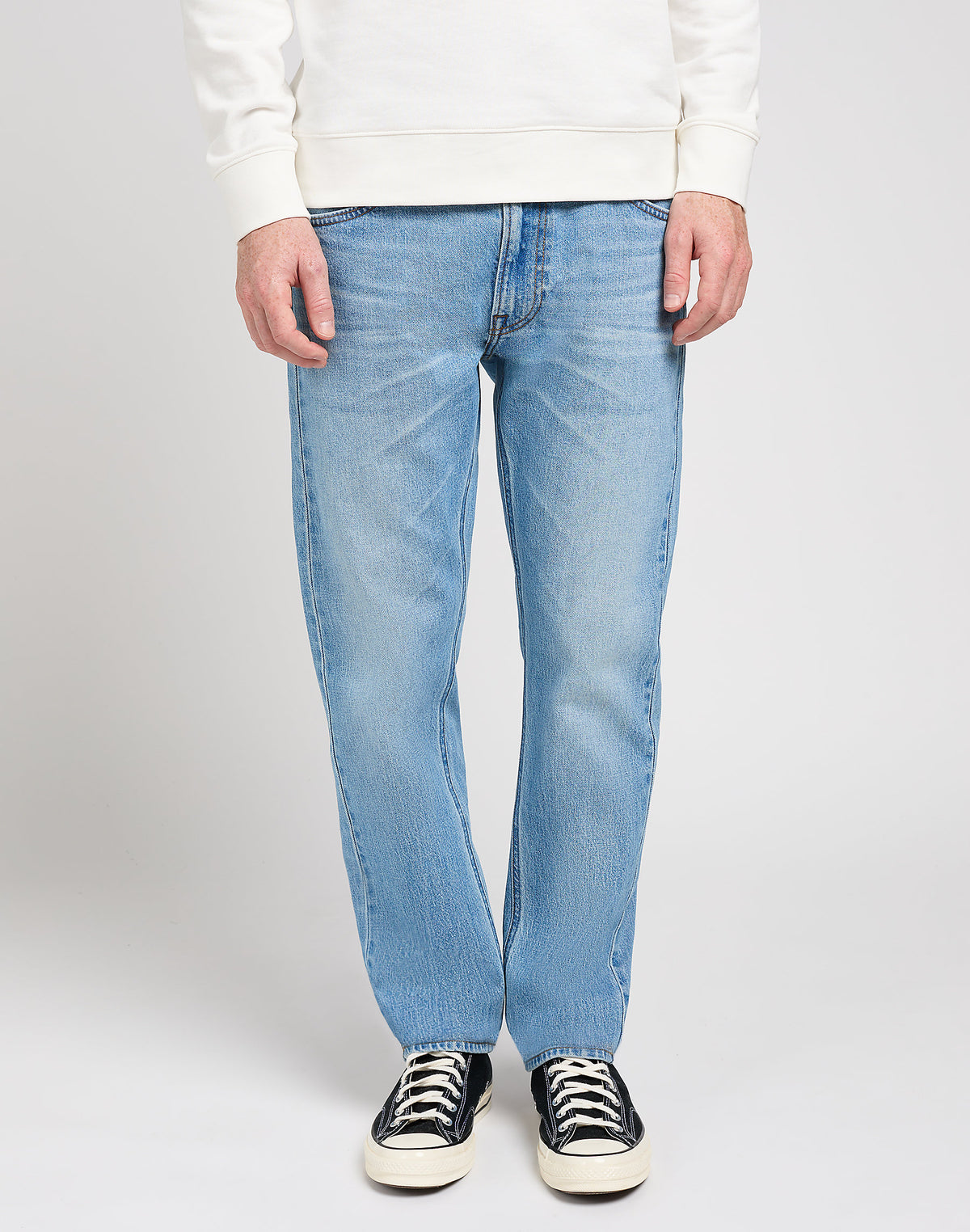 Męskie Spodnie Jeansowe Lee Daren Zip Fly Solid Blues 112350160