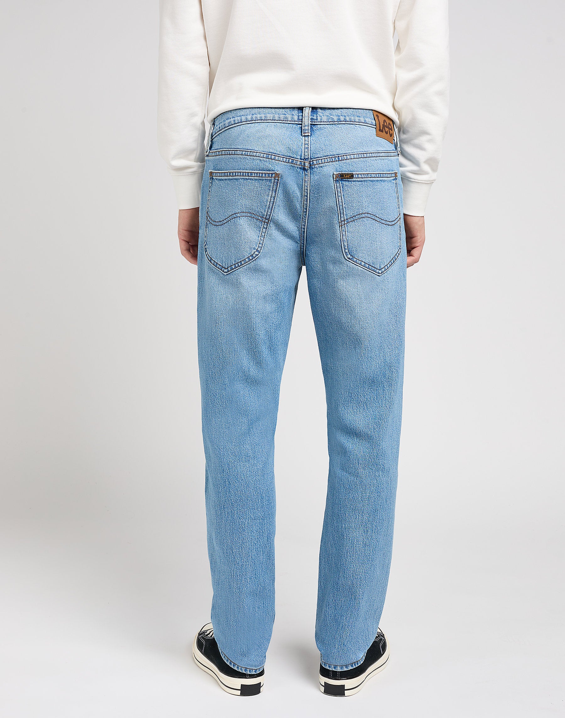 Męskie Spodnie Jeansowe Lee Daren Zip Fly Solid Blues 112350160