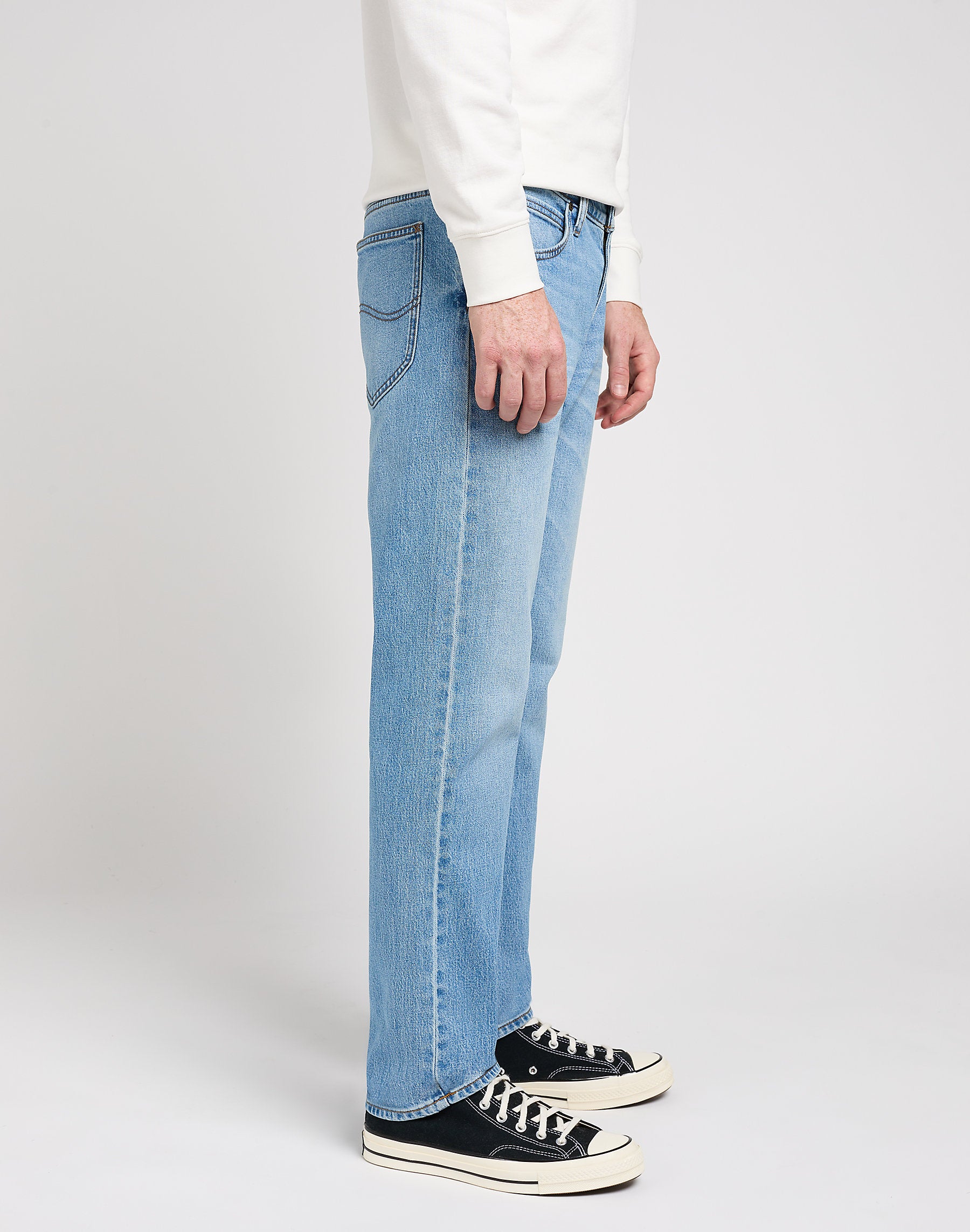 Męskie Spodnie Jeansowe Lee Daren Zip Fly Solid Blues 112350160