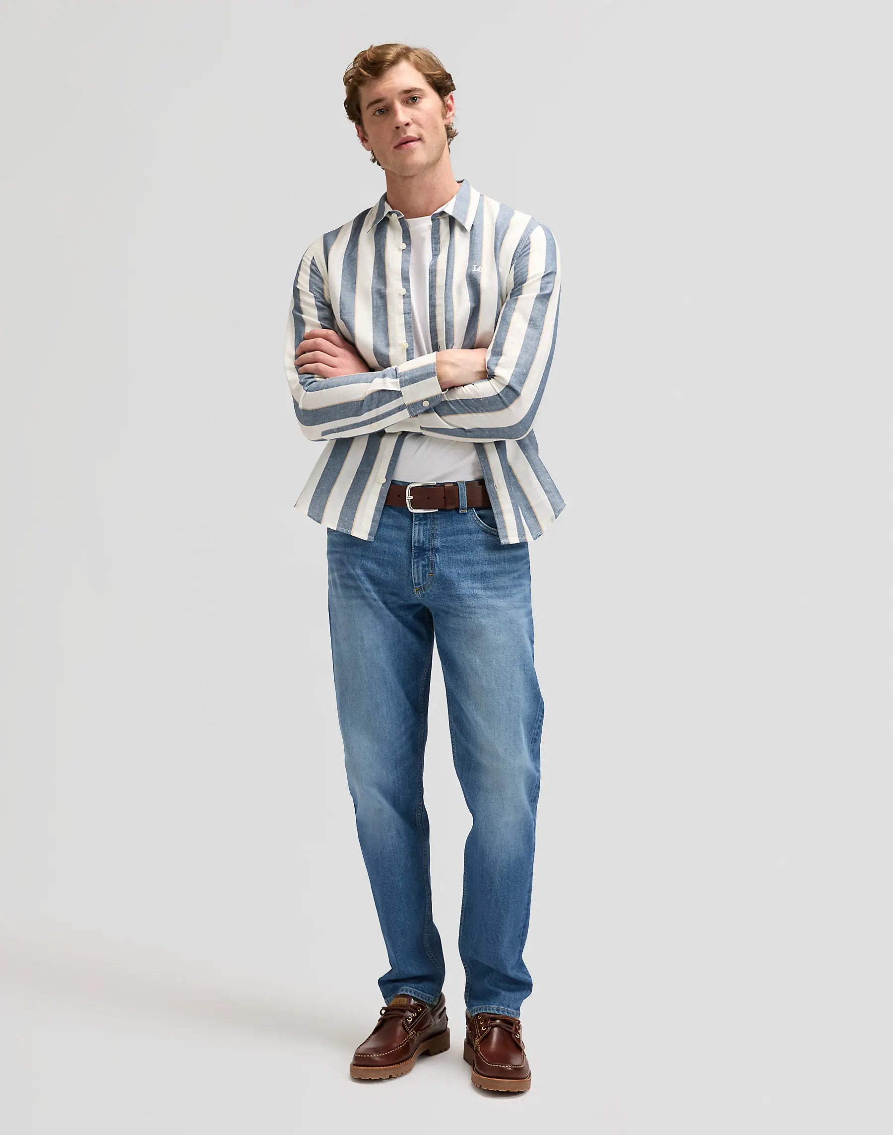 MĘSKIE SPODNIE LEE DAVID REGULAR TAPERED SELVEDGE BLUE FORCE 112380202