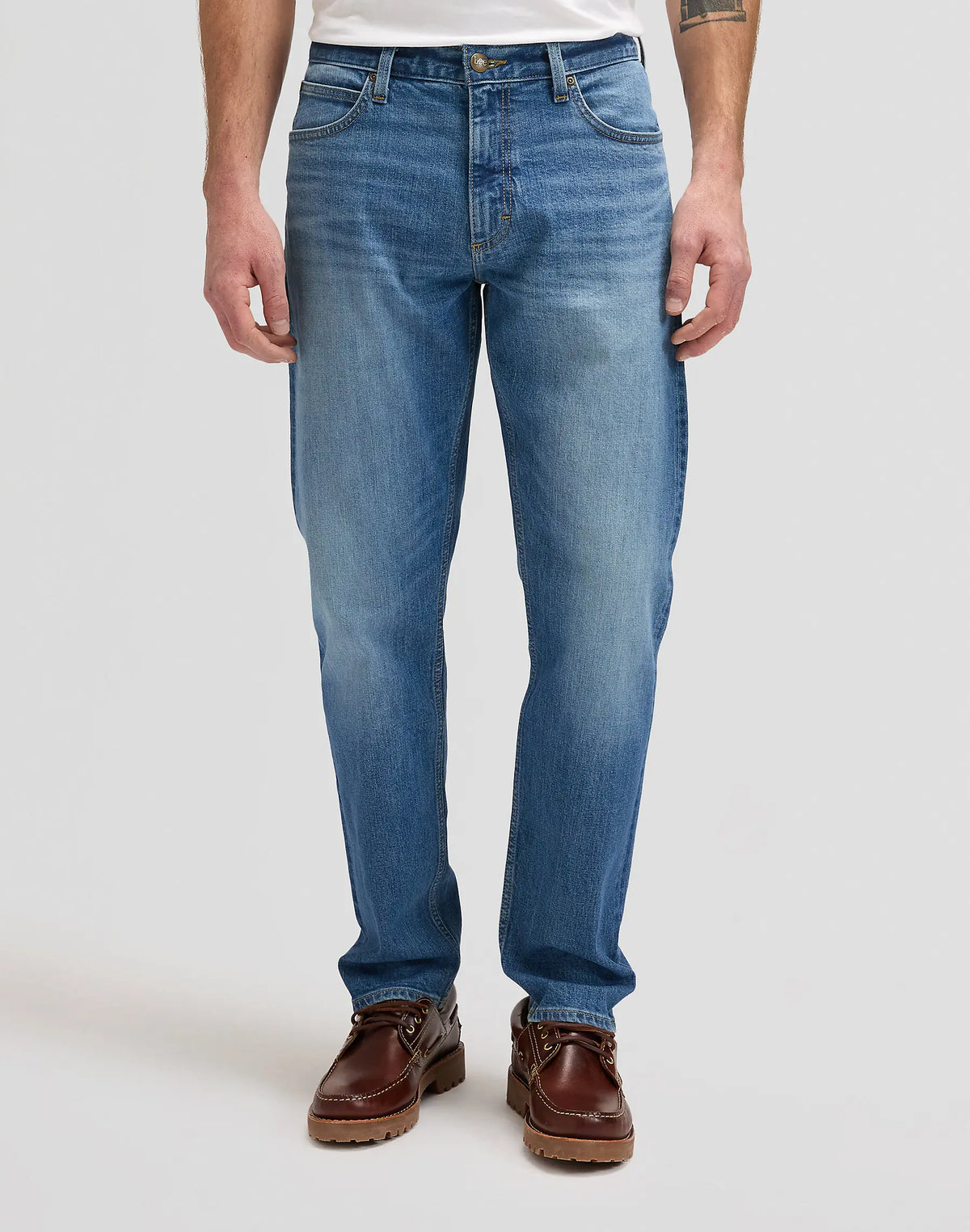 MĘSKIE SPODNIE LEE DAVID REGULAR TAPERED SELVEDGE BLUE FORCE 112380202
