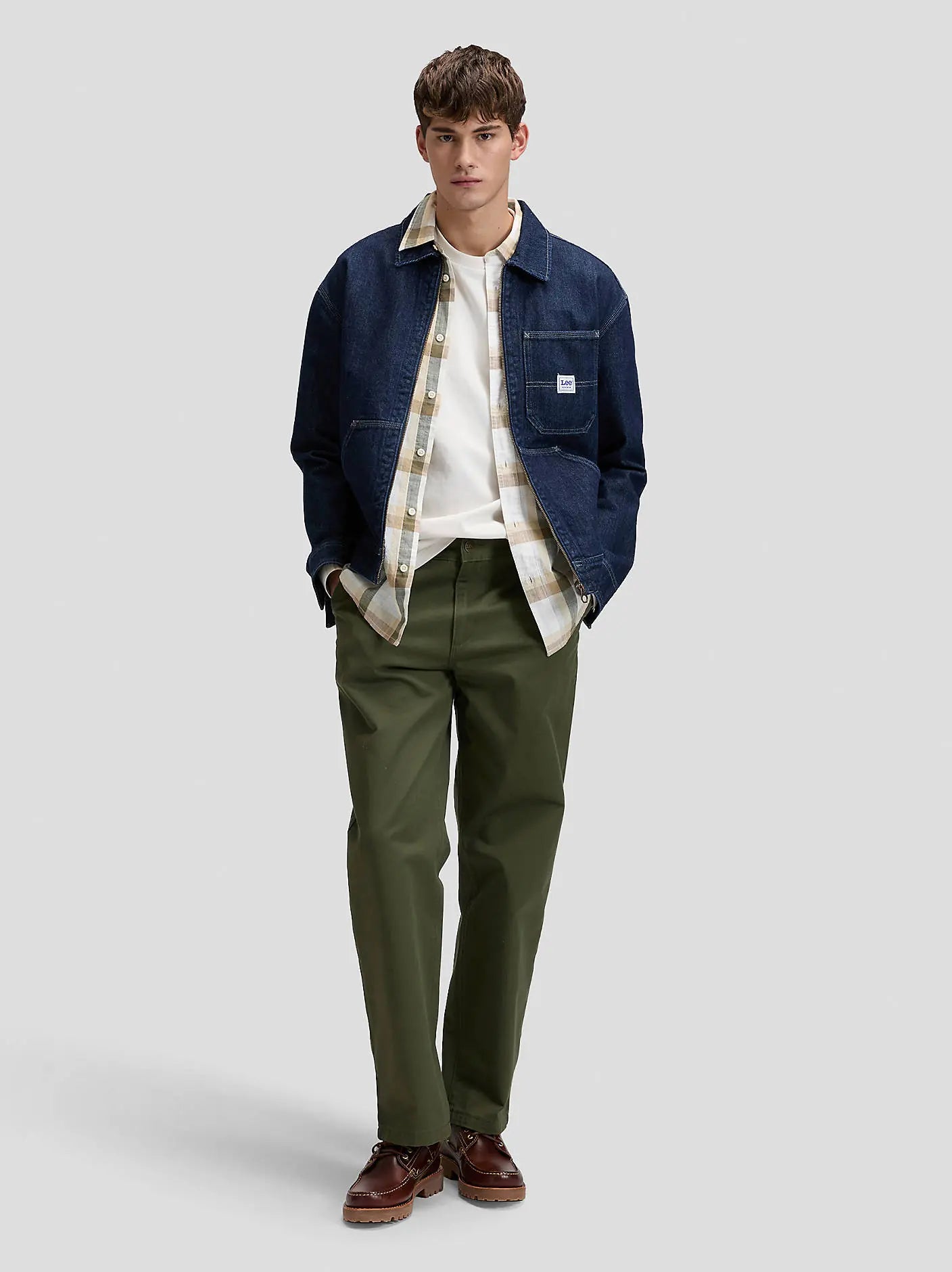 Meskie Spodnie Lee Loose Workwear Chino Oak Moss 112378739