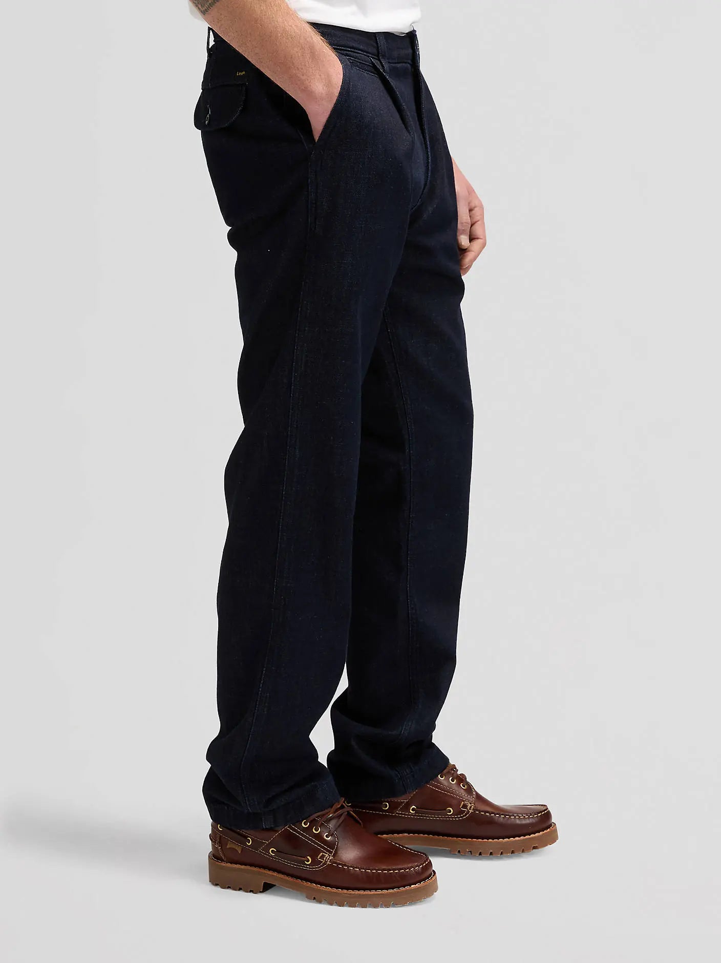 MESKIE SPODNIE LEE PLEATED CHINO RINSE 112376349