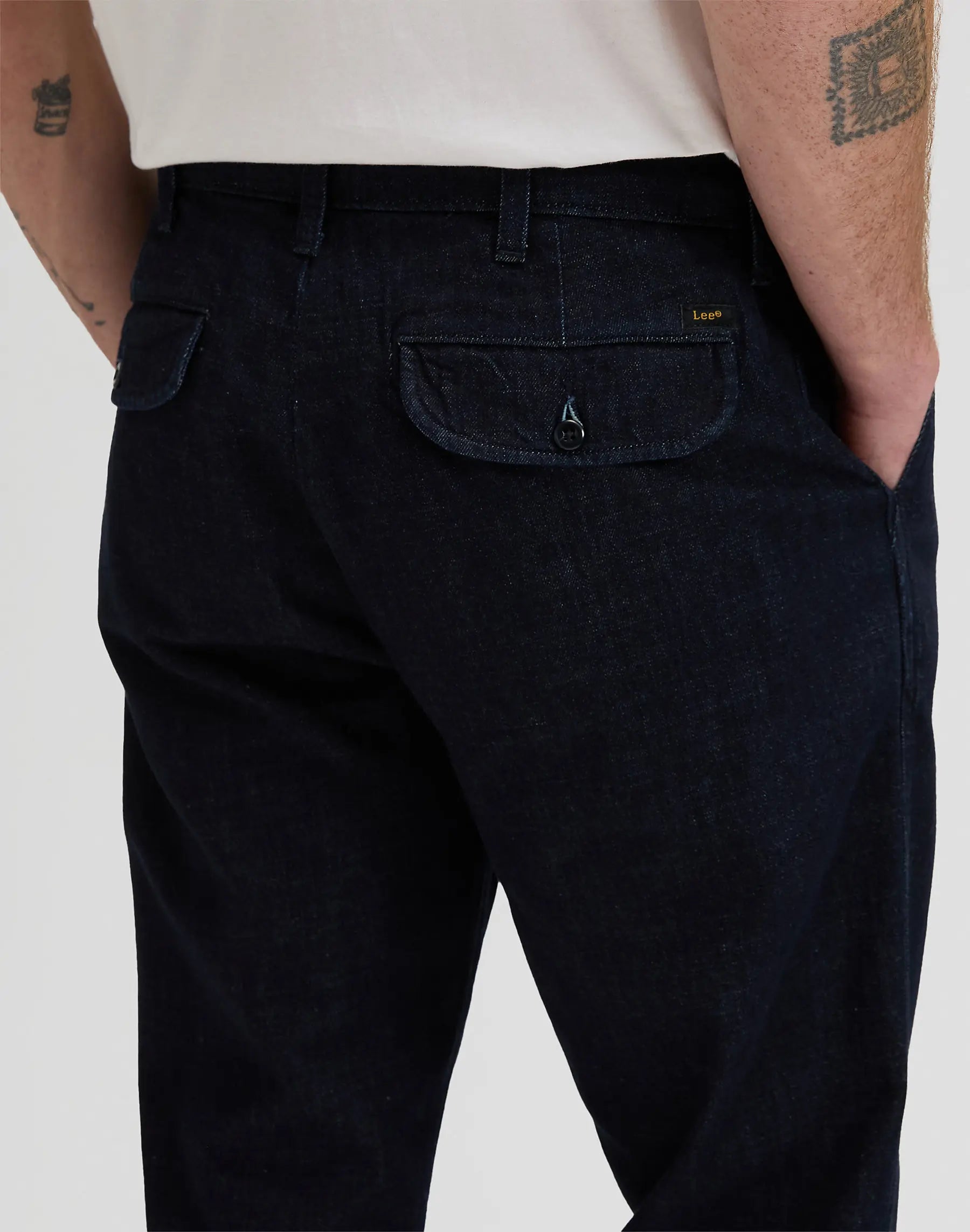 MESKIE SPODNIE LEE PLEATED CHINO RINSE 112376349