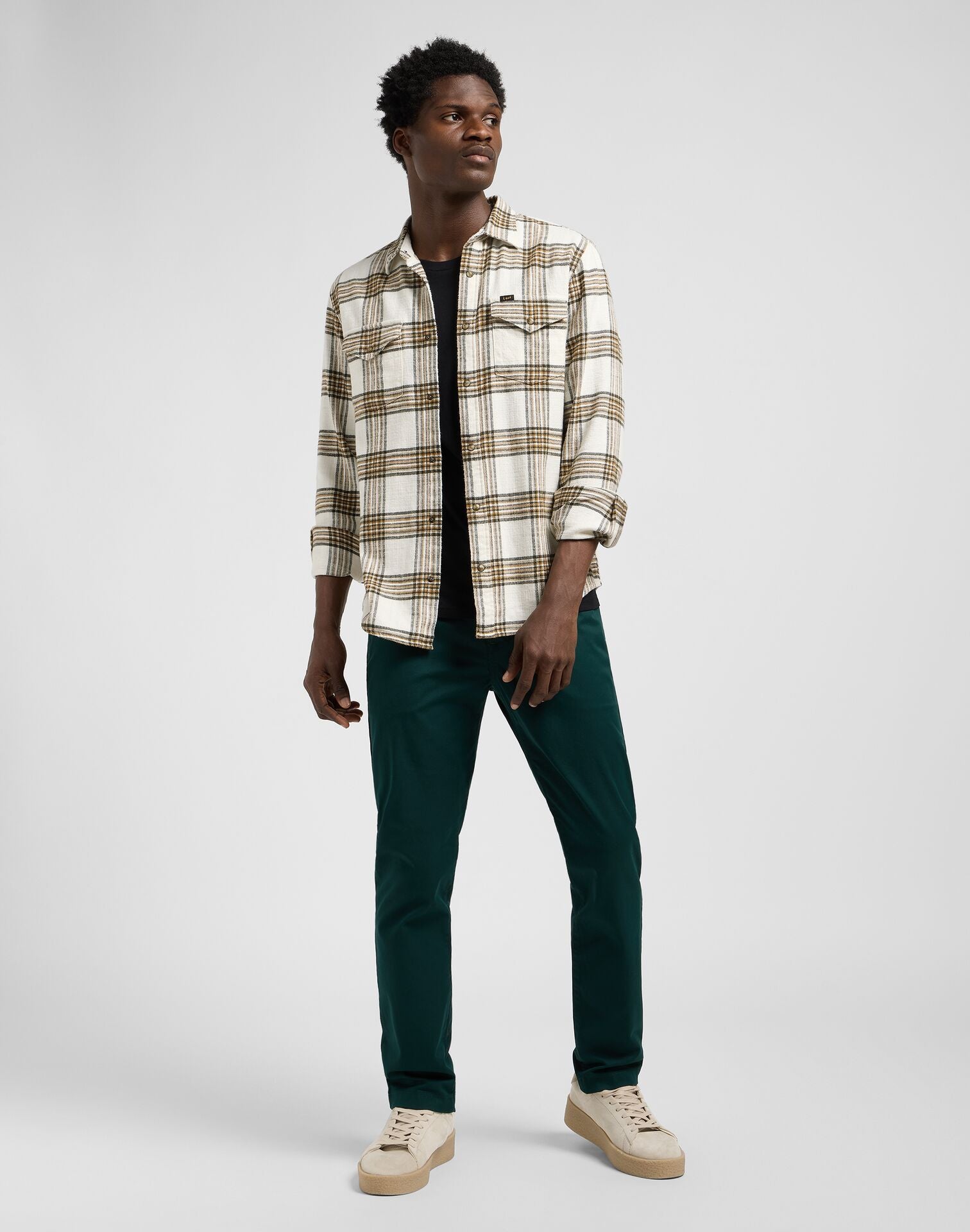 Męskie Spodnie Lee Regular Chino Jade Forest 112370607