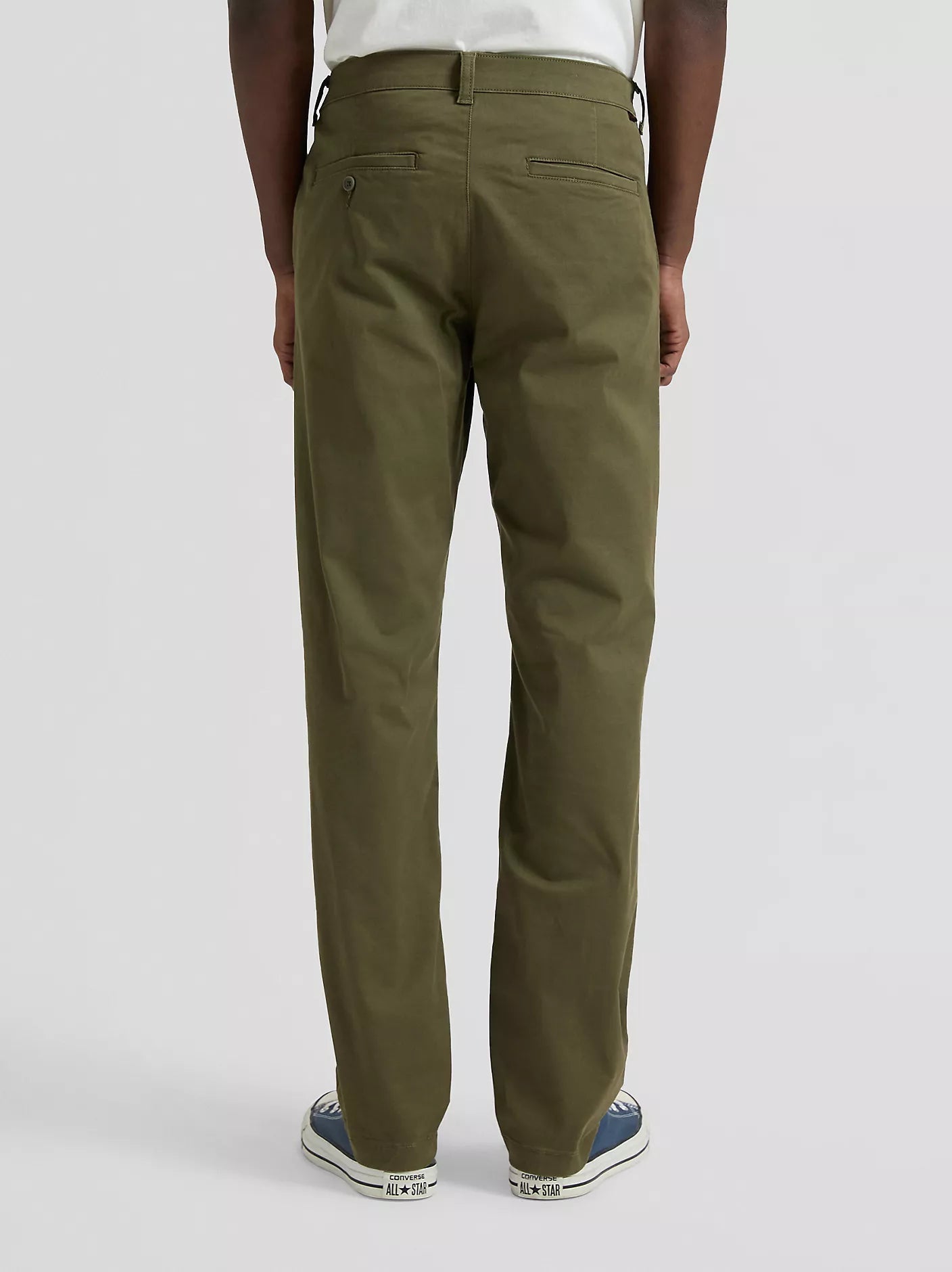 MESKIE SPODNIE LEE REGULAR CHINO OLIVE MOSS 112378506