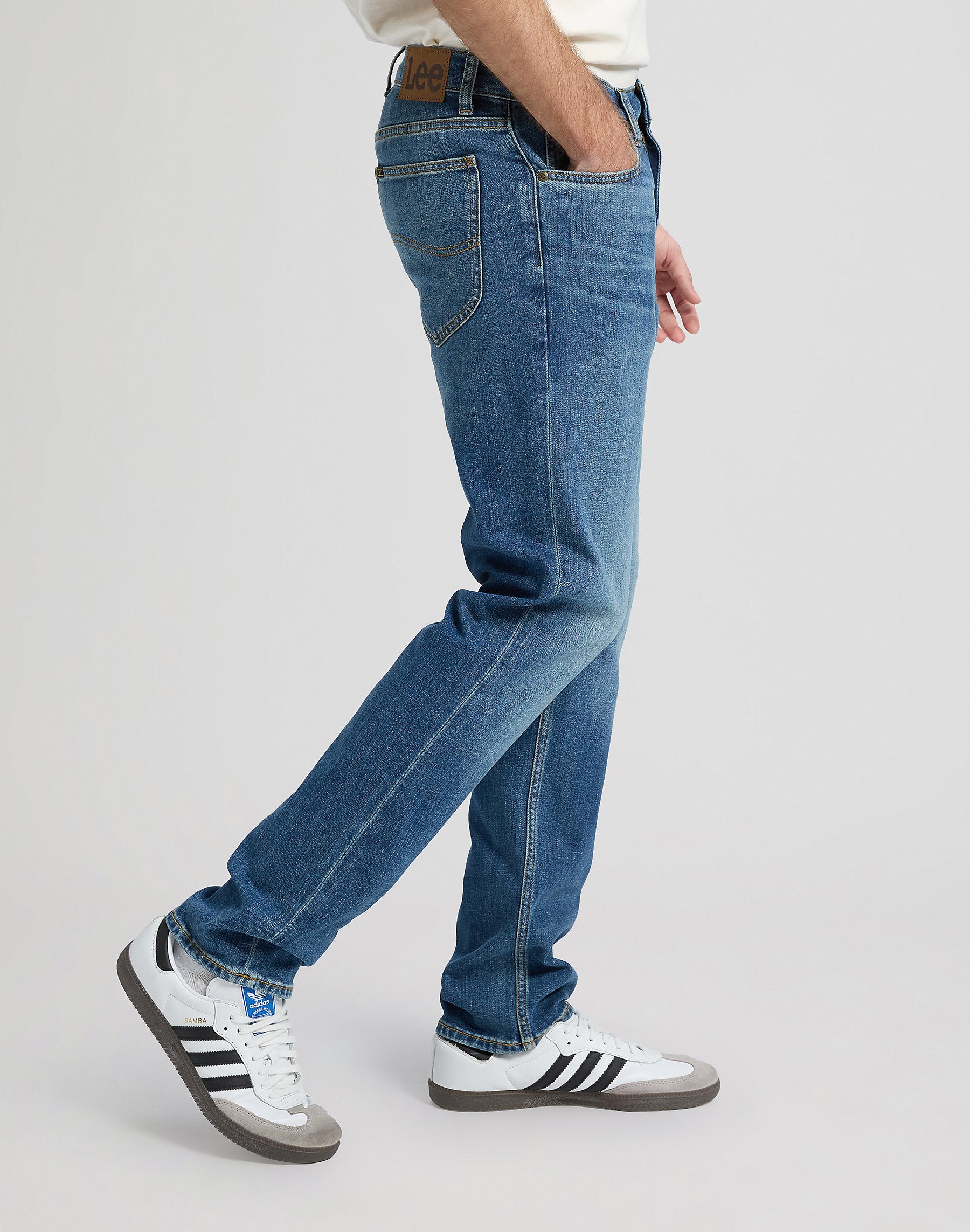 MESKIE SPODNIE LEE RIDER OCEAN BLUE 112376409