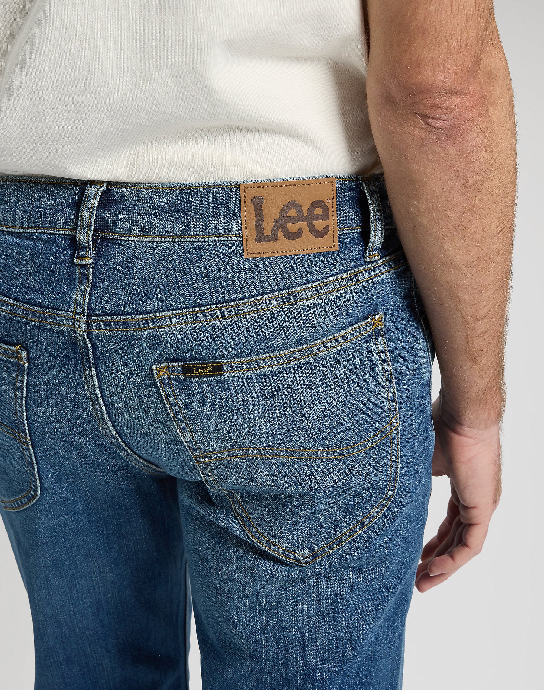 MESKIE SPODNIE LEE RIDER OCEAN BLUE 112376409