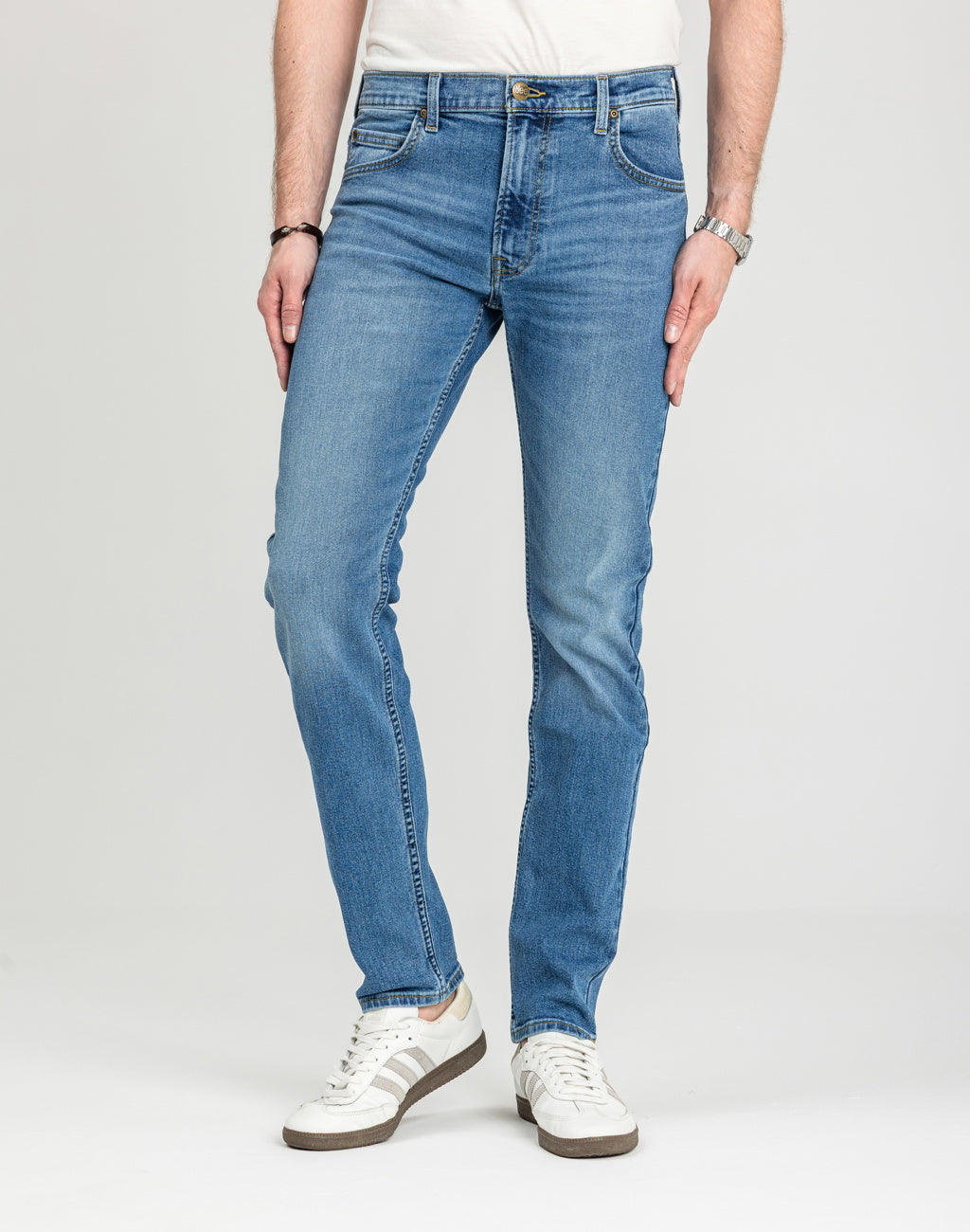 Męskie Spodnie Lee Rider Rugged Blues 112378736