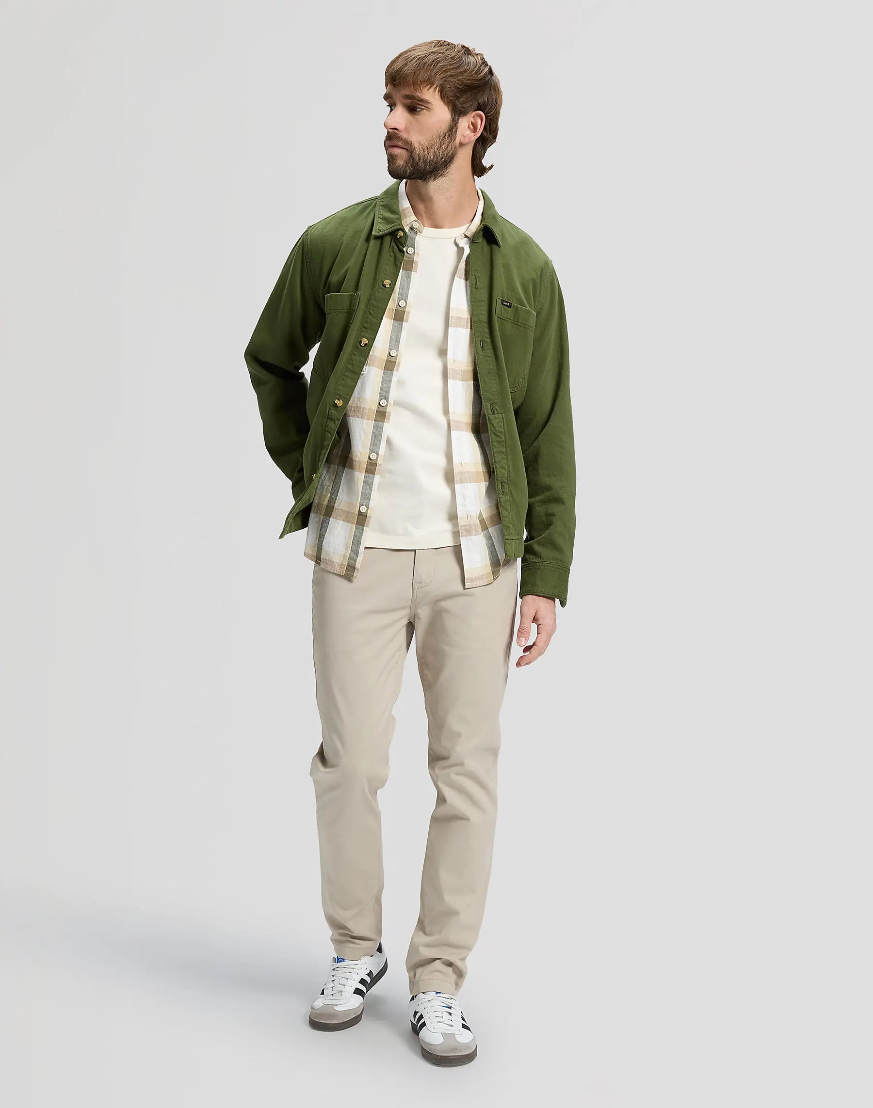 MESKIE SPODNIE LEE SLIM CHINO CASHMERE 112376347