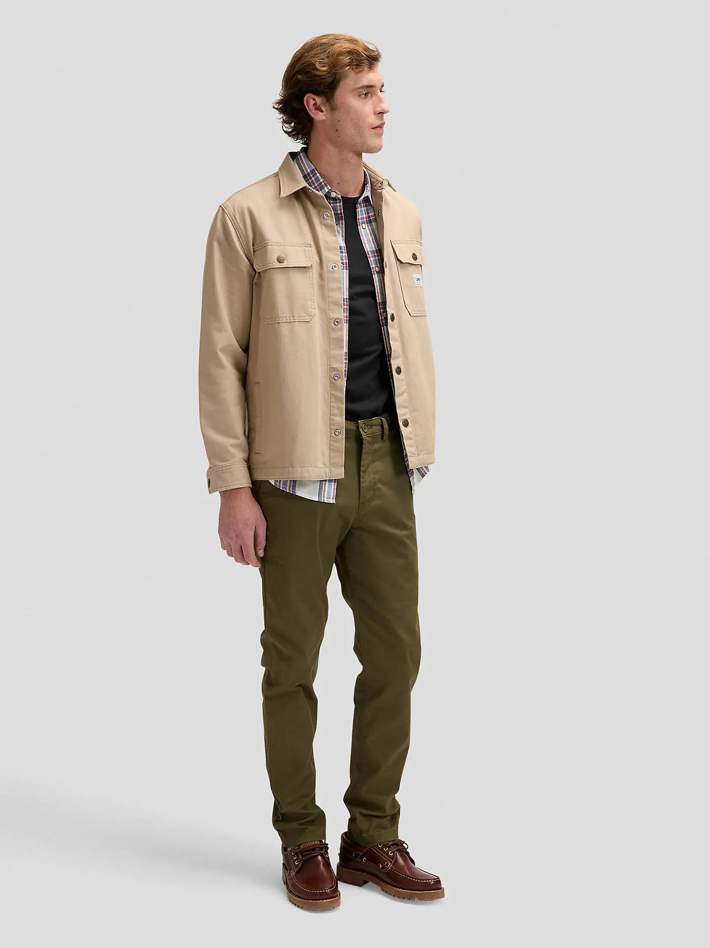 Męskie Spodnie Lee Slim Chino Olive Moss 112378508