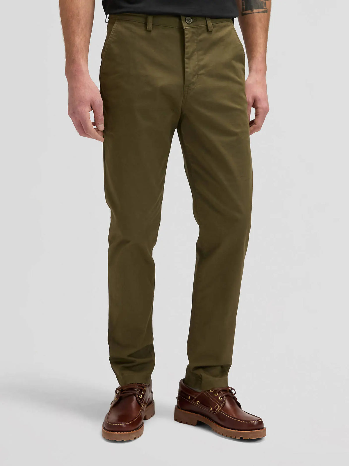 Męskie Spodnie Lee Slim Chino Olive Moss 112378508