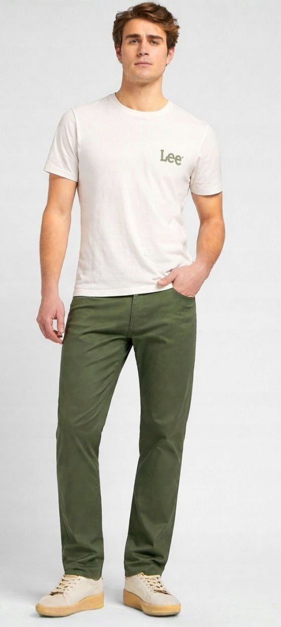 MESKIE SPODNIE LEE SLIM FIT MVP OLIVE MOSS 112376325