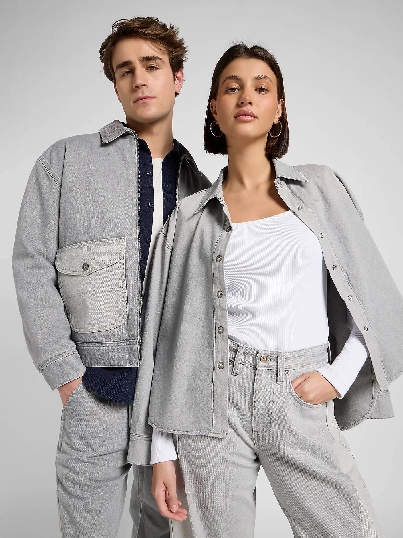 MESKIE SPODNIE LEE SLOUCHY STR CARPENTER GEMINI GREY 112370584