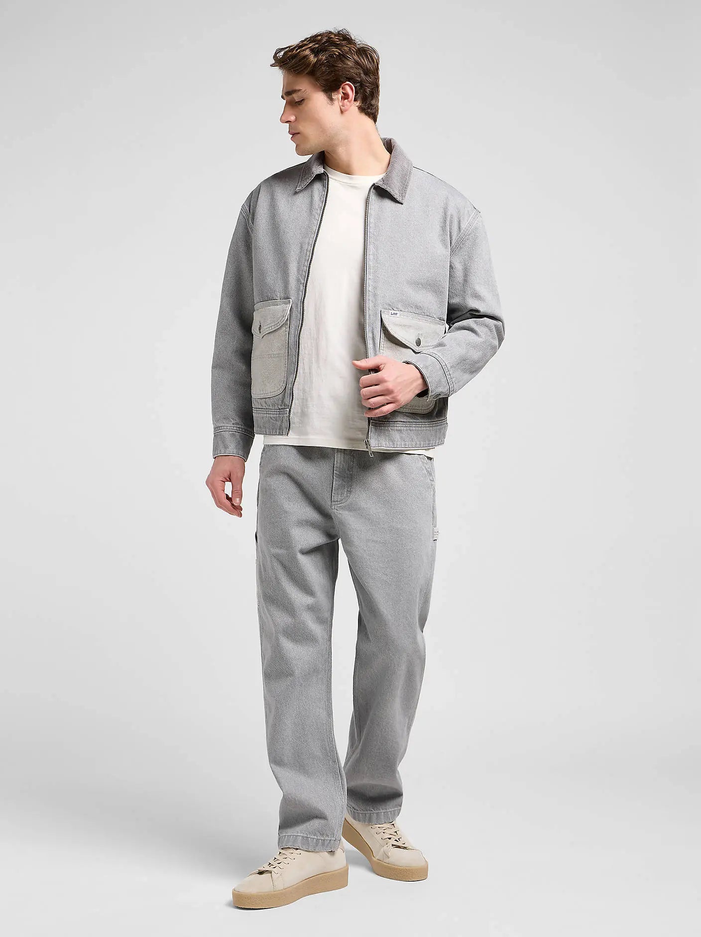 MESKIE SPODNIE LEE SLOUCHY STR CARPENTER GEMINI GREY 112370584