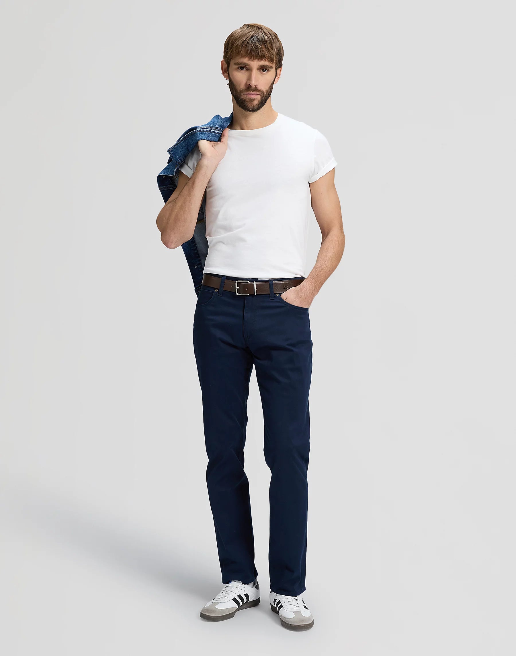 Męskie Spodnie Lee Straight Fit MVP Rivet Navy 112376326