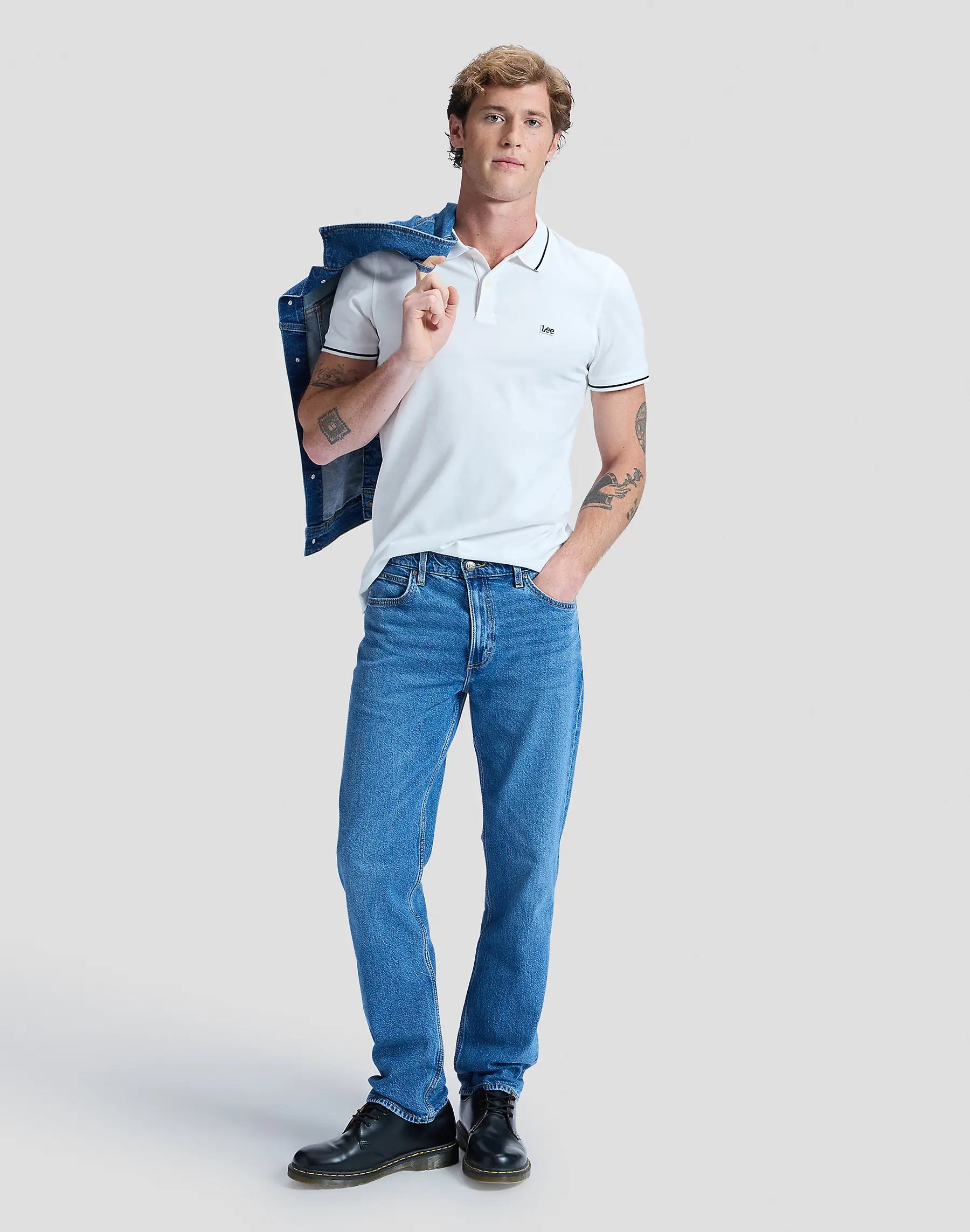 MESKIE SPODNIE LEE WEST BLUE BEAM 112368702
