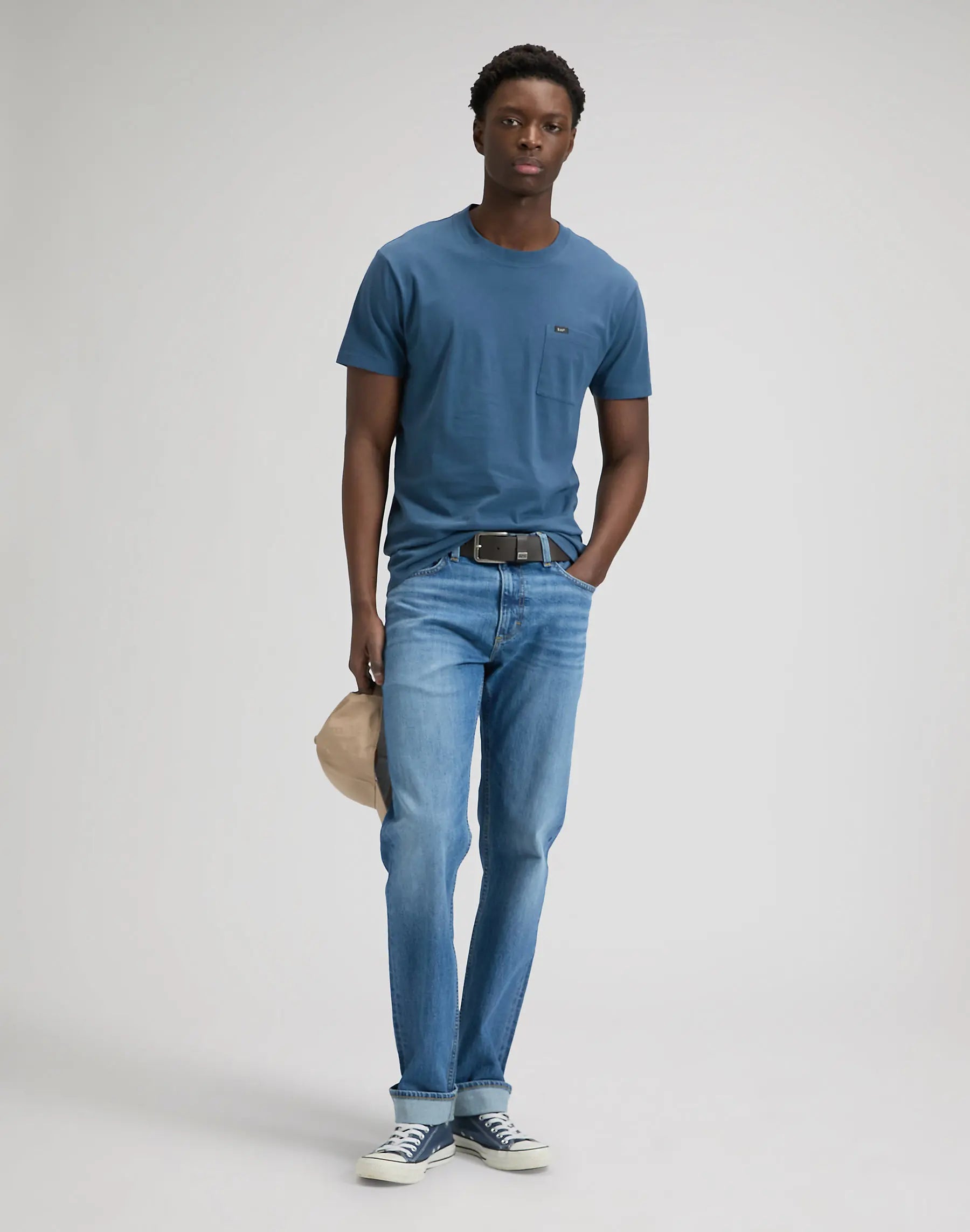 MESKIE SPODNIE LEE WEST BLUE FORCE 112376379