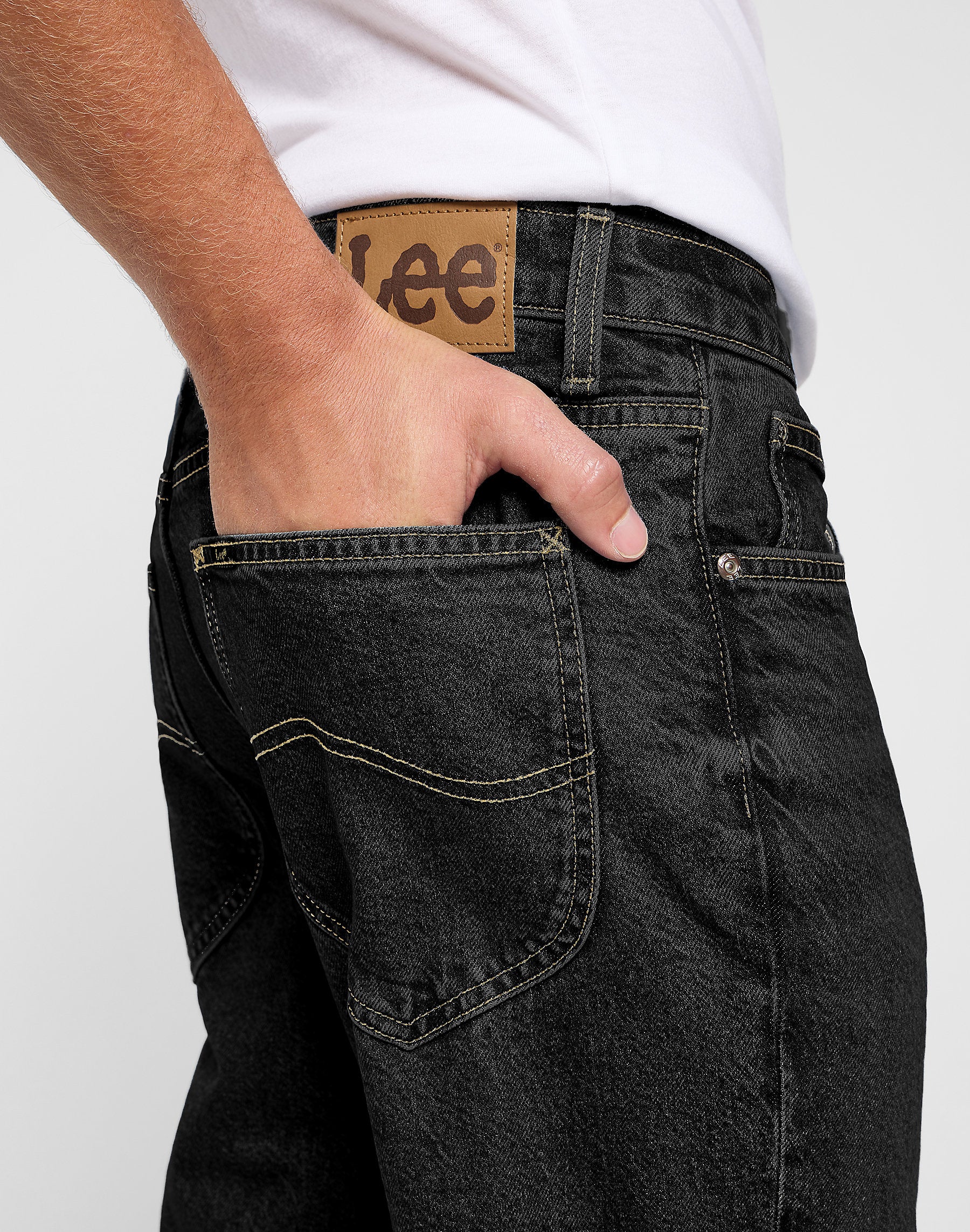 MESKIE SPODNIE  LEE WEST DEEP BLACK 112373323