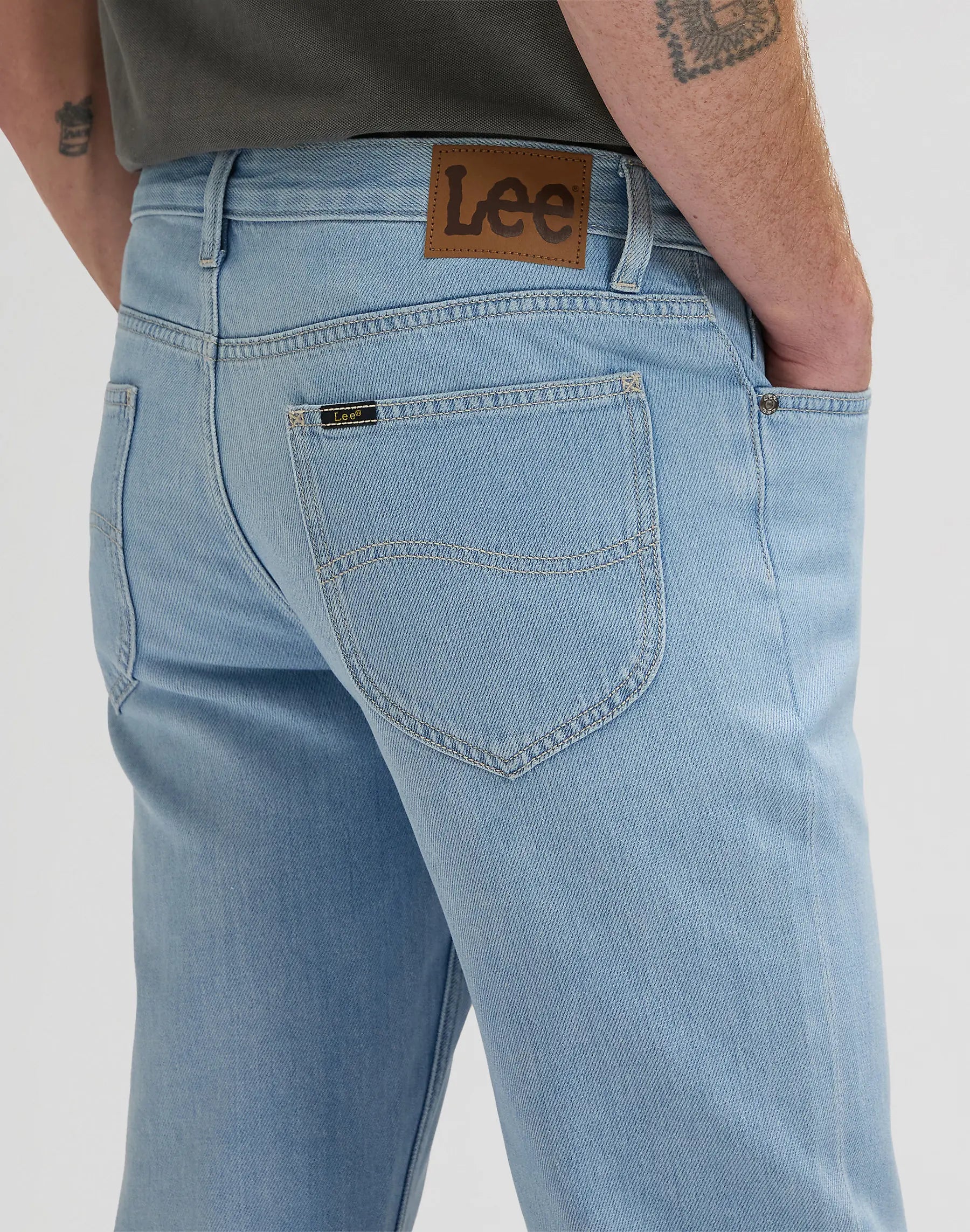 MESKIE SPODNIE LEE WEST LIGHT STONE 112376404
