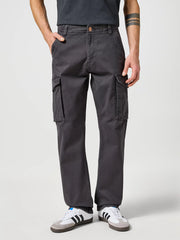 MESKIE SPODNIE MATERIAŁOWE CASEY JONES CARGO REGULAR FADED BLACK 112356845 W175008628