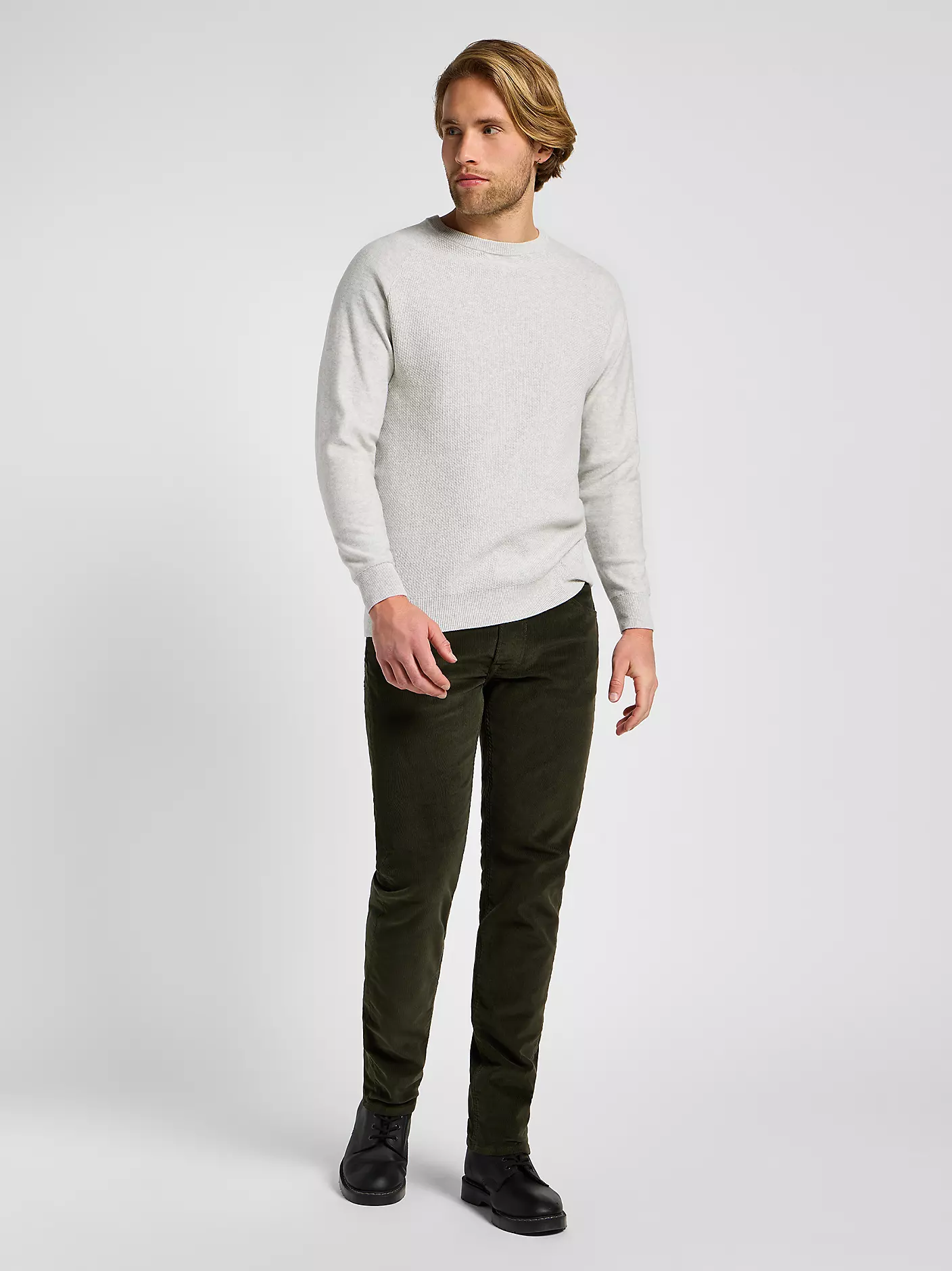 MĘSKIE SPODNIE MATERIAŁOWE LEE DAREN ZIP FLY OLIVE NIGHT 112355816