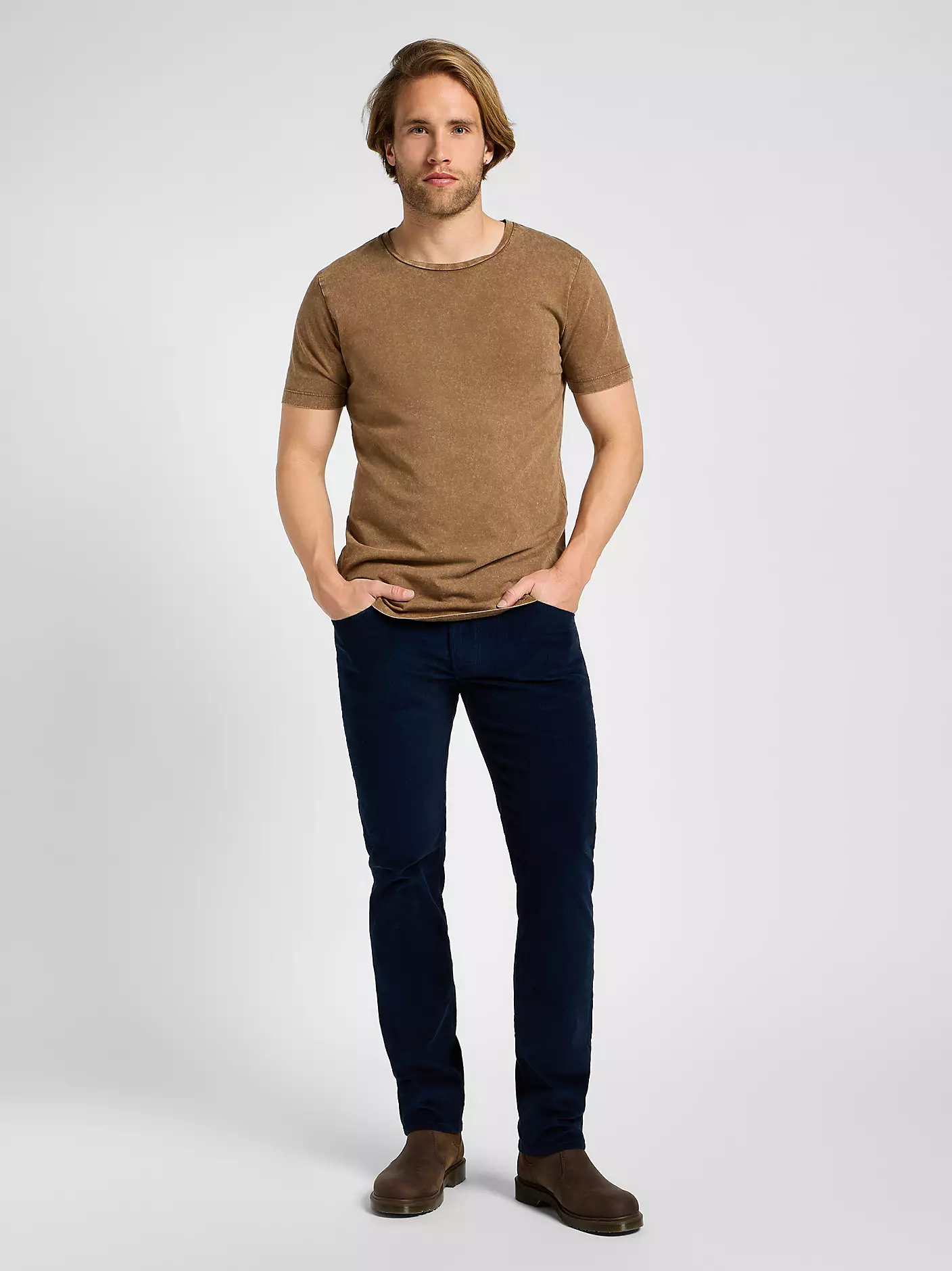 MĘSKIE SPODNIE MATERIAŁOWE LEE DAREN ZIP FLY RIVET NAVY 112355815