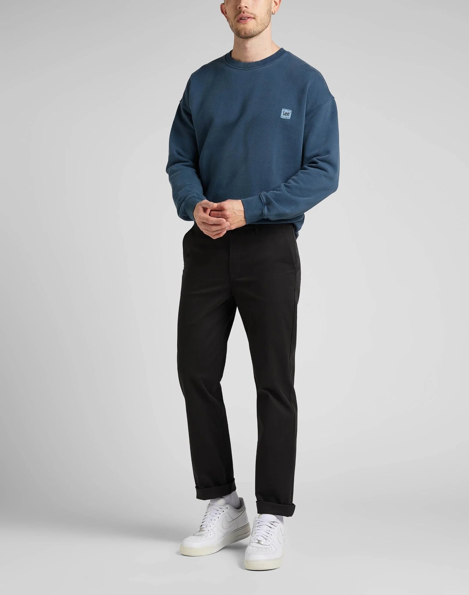 Męskie Spodnie Materiałowe Lee Regular Chino Black 112322422