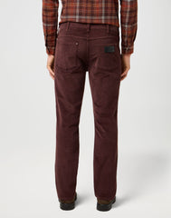 Męskie Spodnie Sztruksowe Wrangler Greensboro Mahogany 112370724