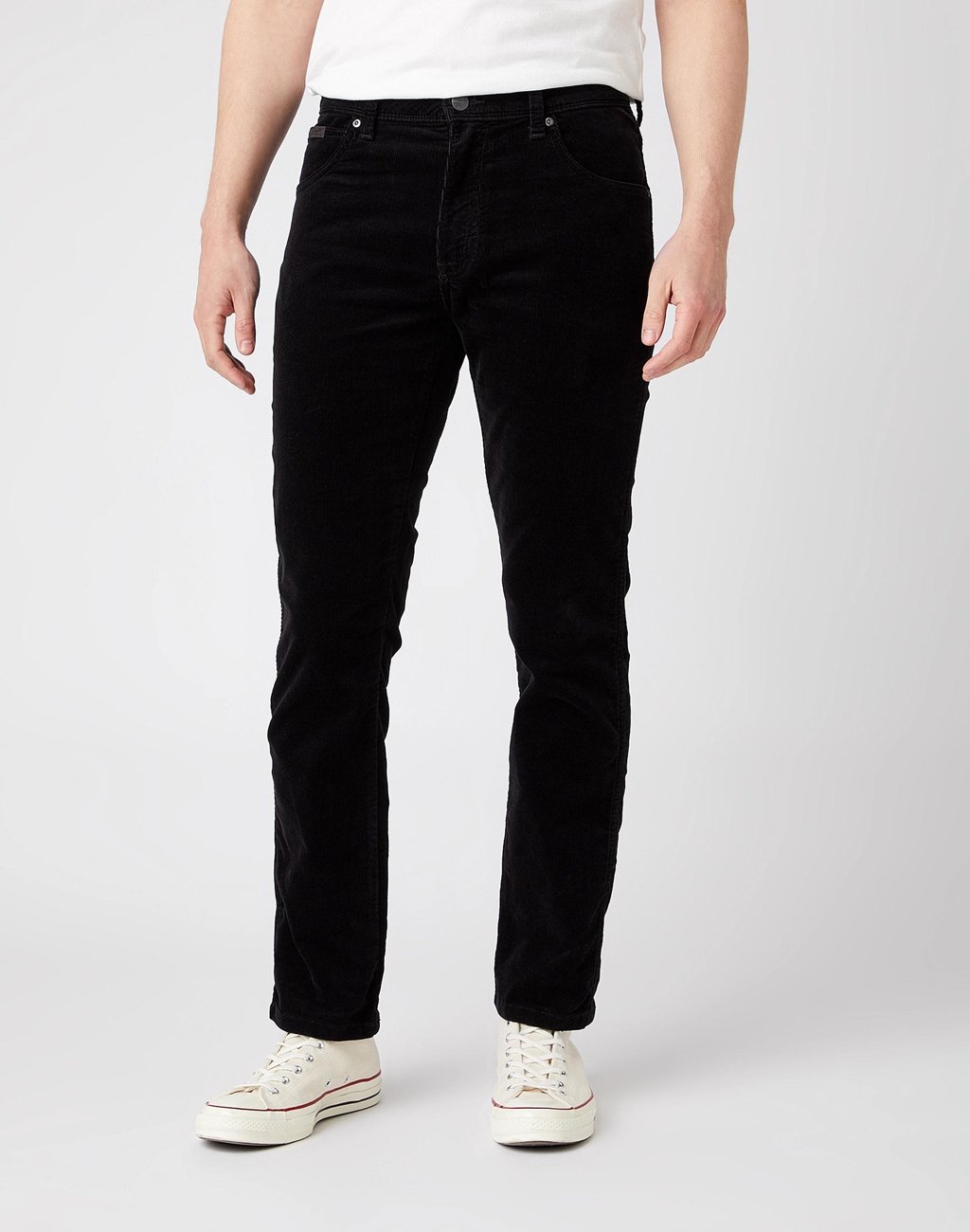 MĘSKIE SPODNIE SZTRUKSOWE WRANGLER TEXAS SLIM BLACK W12SEC100 112141146