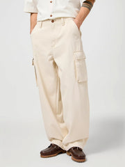 Spodnie Bojówki Męskie Wrangler CJ Loose Cargo Ecru 112362500