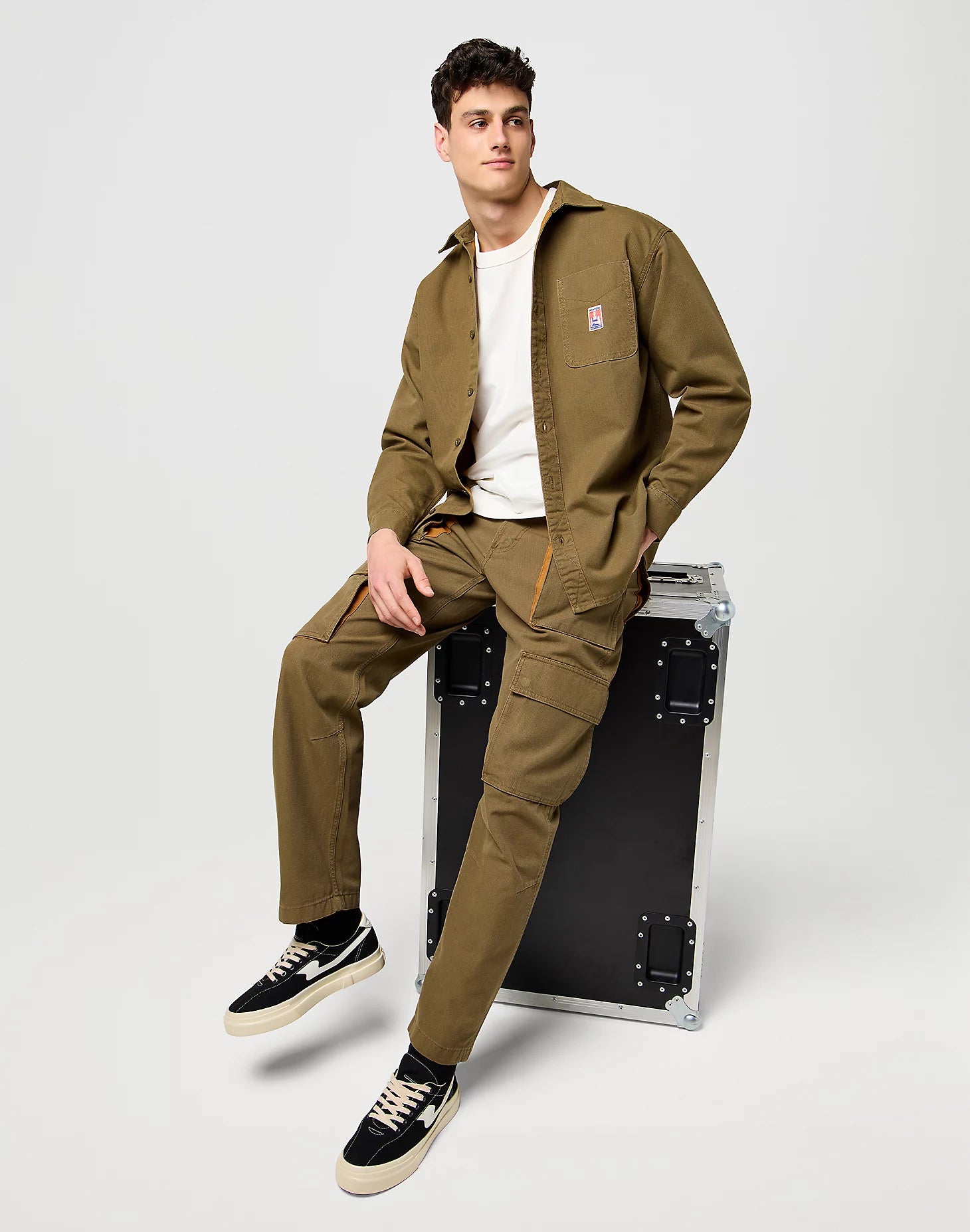 Spodnie Męskie Bojówki Wrangler CJ Rel Cargo Pant Beech 112370984