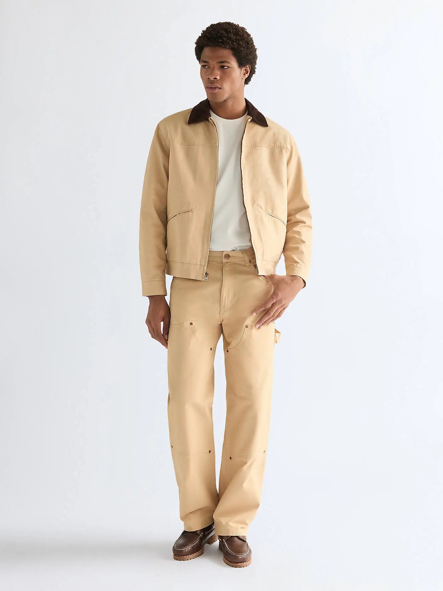 MESKIE SPODNIE WRANGLER DOUBLE KNEE CARPENTER GOLDEN WHEAT 112377856