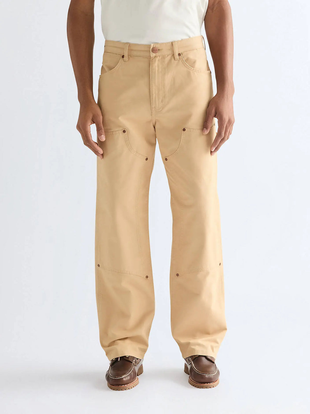 MESKIE SPODNIE WRANGLER DOUBLE KNEE CARPENTER GOLDEN WHEAT 112377856