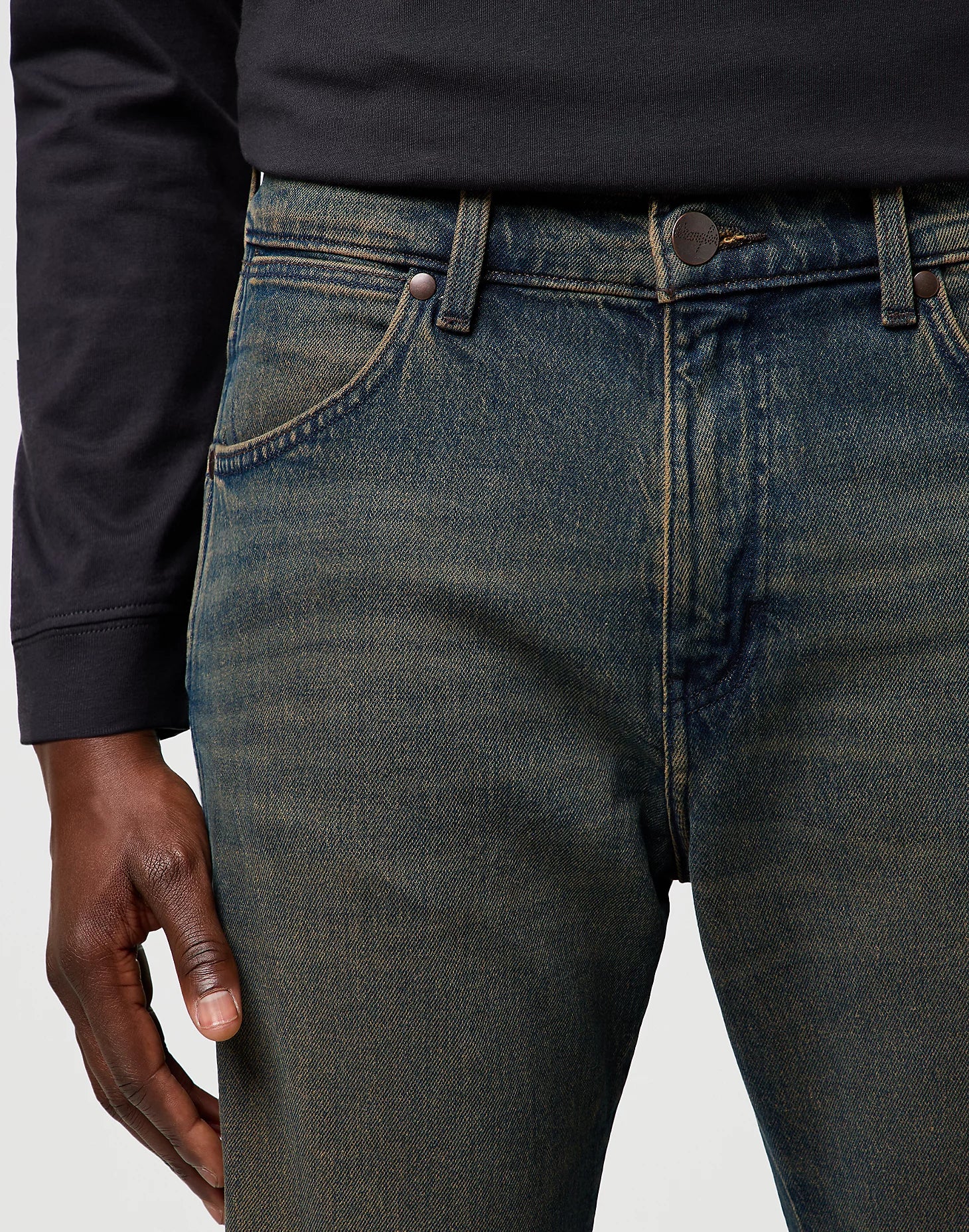 Meskie Spodnie Wrangler Frontier Nebula Black 112370956