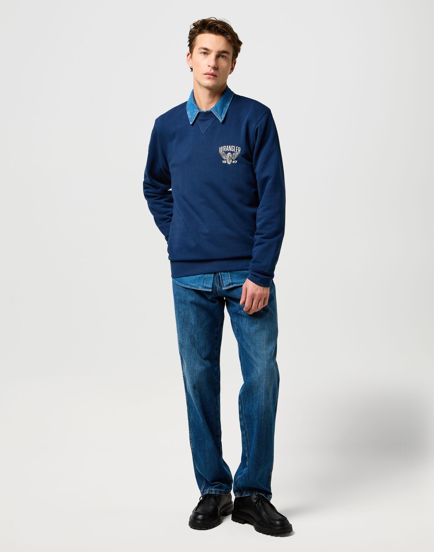 Męskie Spodnie Wrangler Frontier Retro Blue 112370955