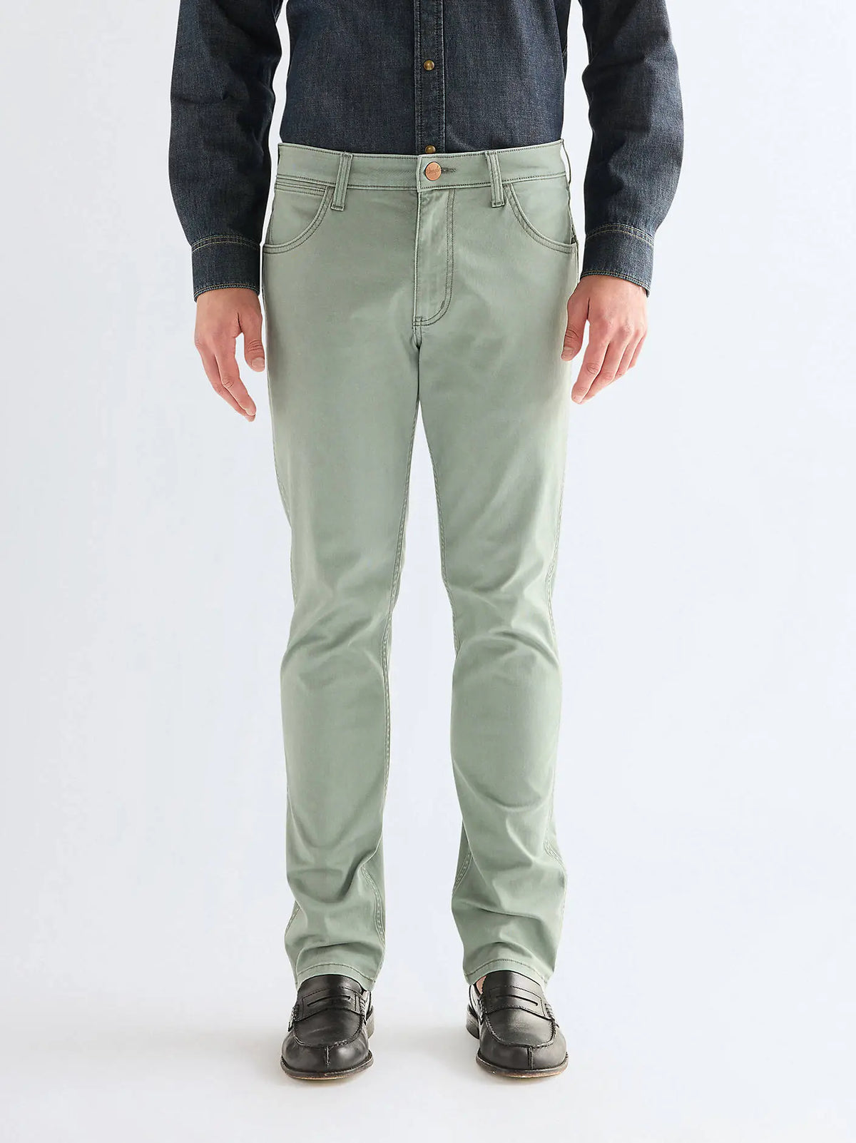 MĘSKIE SPODNIE WRANGLER GREENSBORO AGAVE GREEN 112378469