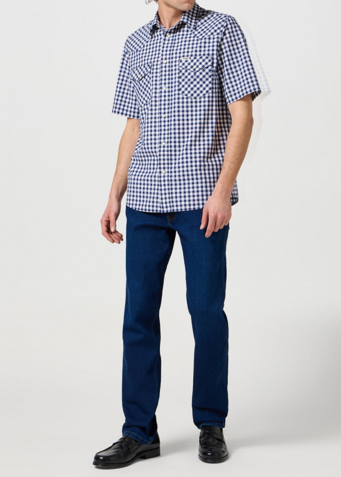 Męskie Spodnie Jeansowe Wrangler Greensboro Cosmic Blue 112362339