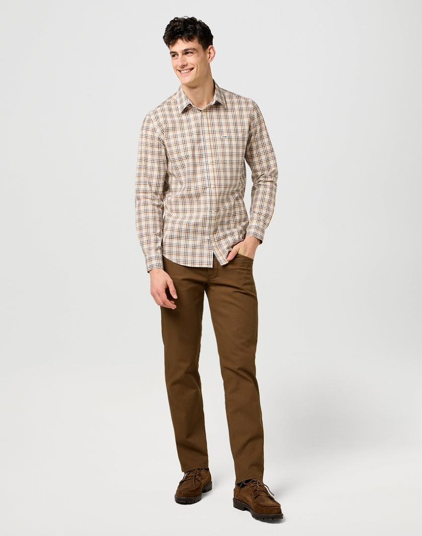 Męskie Spodnie Wrangler Greensboro Dark Earth 112371571