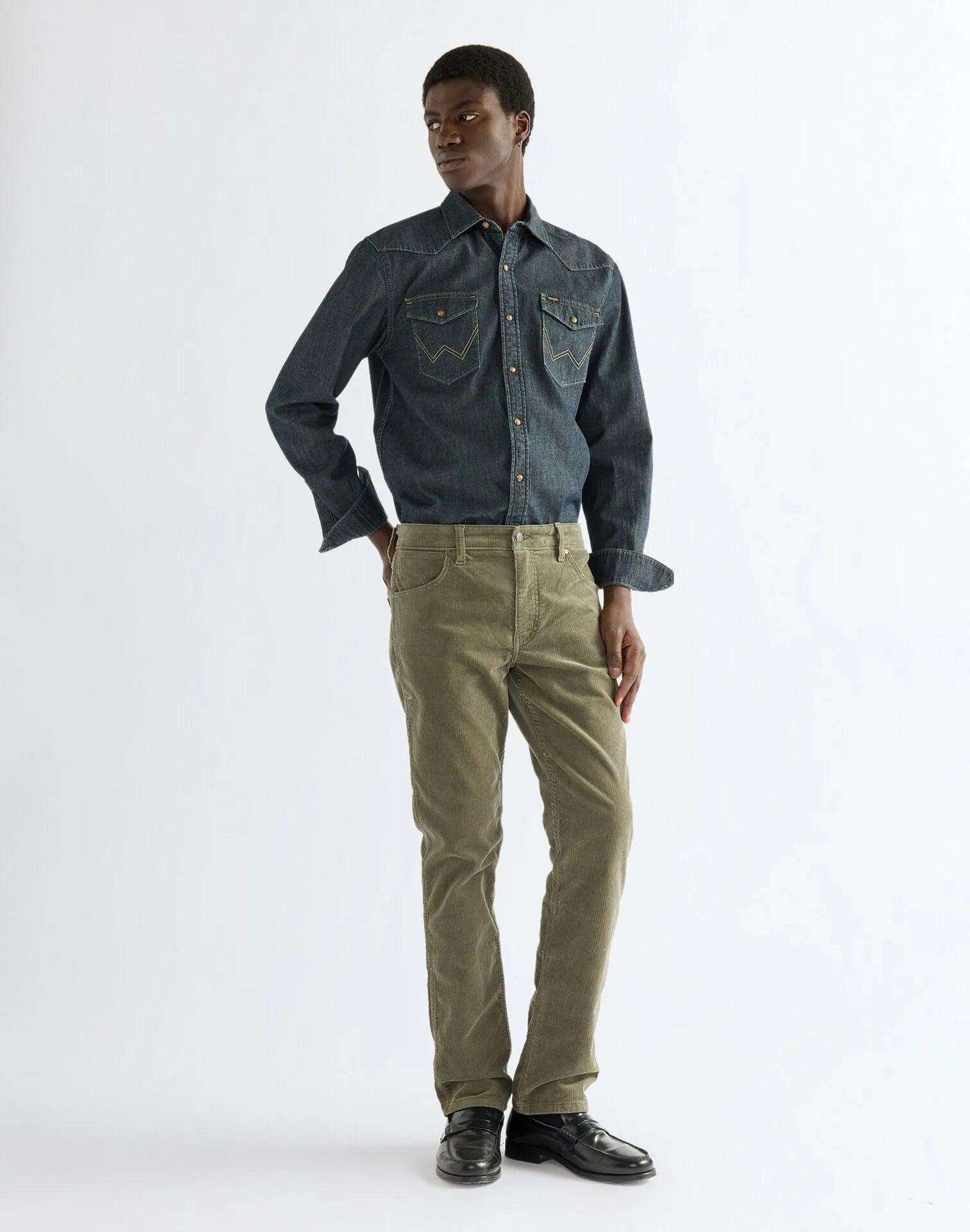Męskie Spodnie Wrangler Greensboro Dusty Olive 112355087