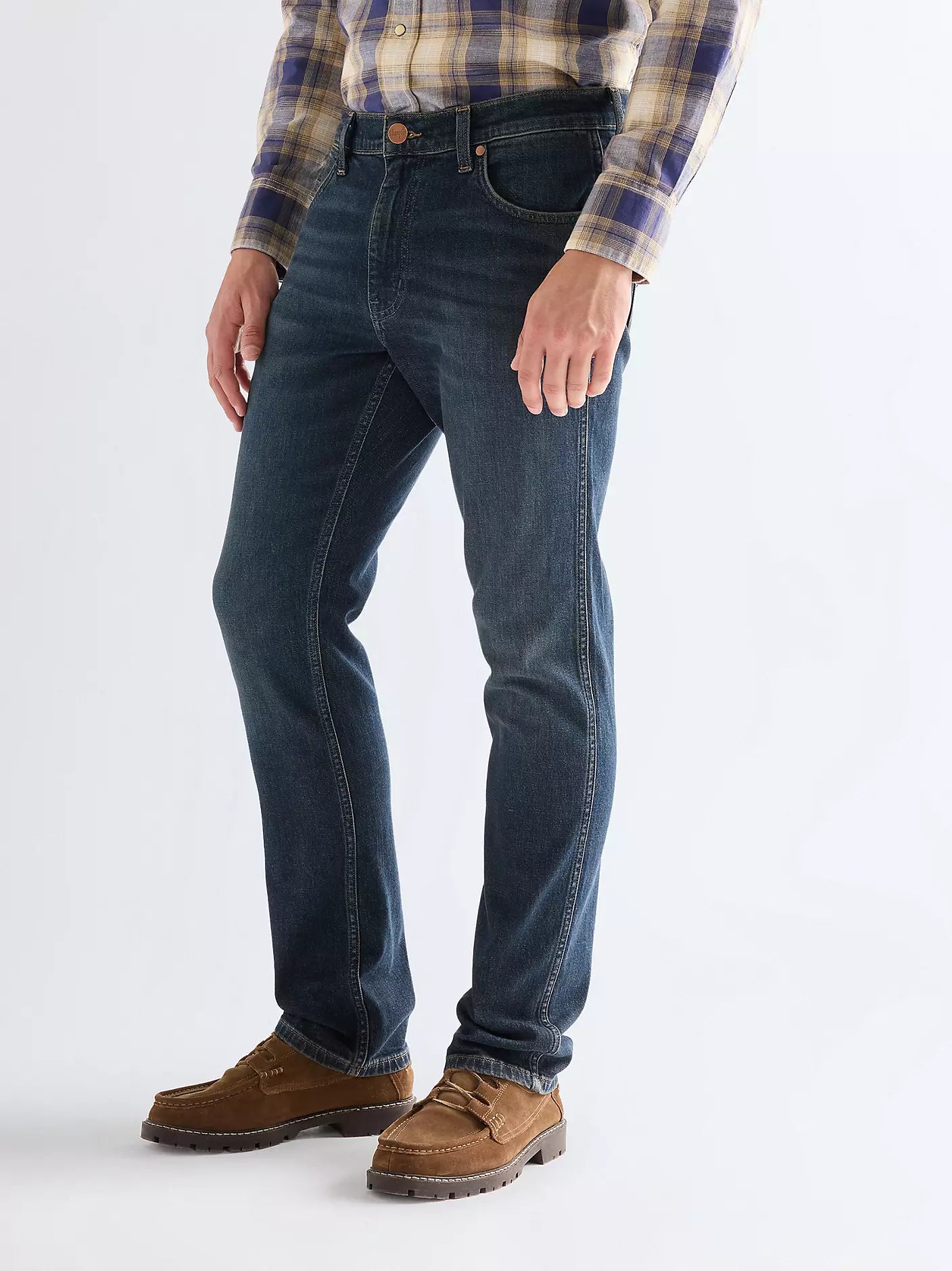 MESKIE SPODNIE WRANGLER GREENSBORO FADED 112377797