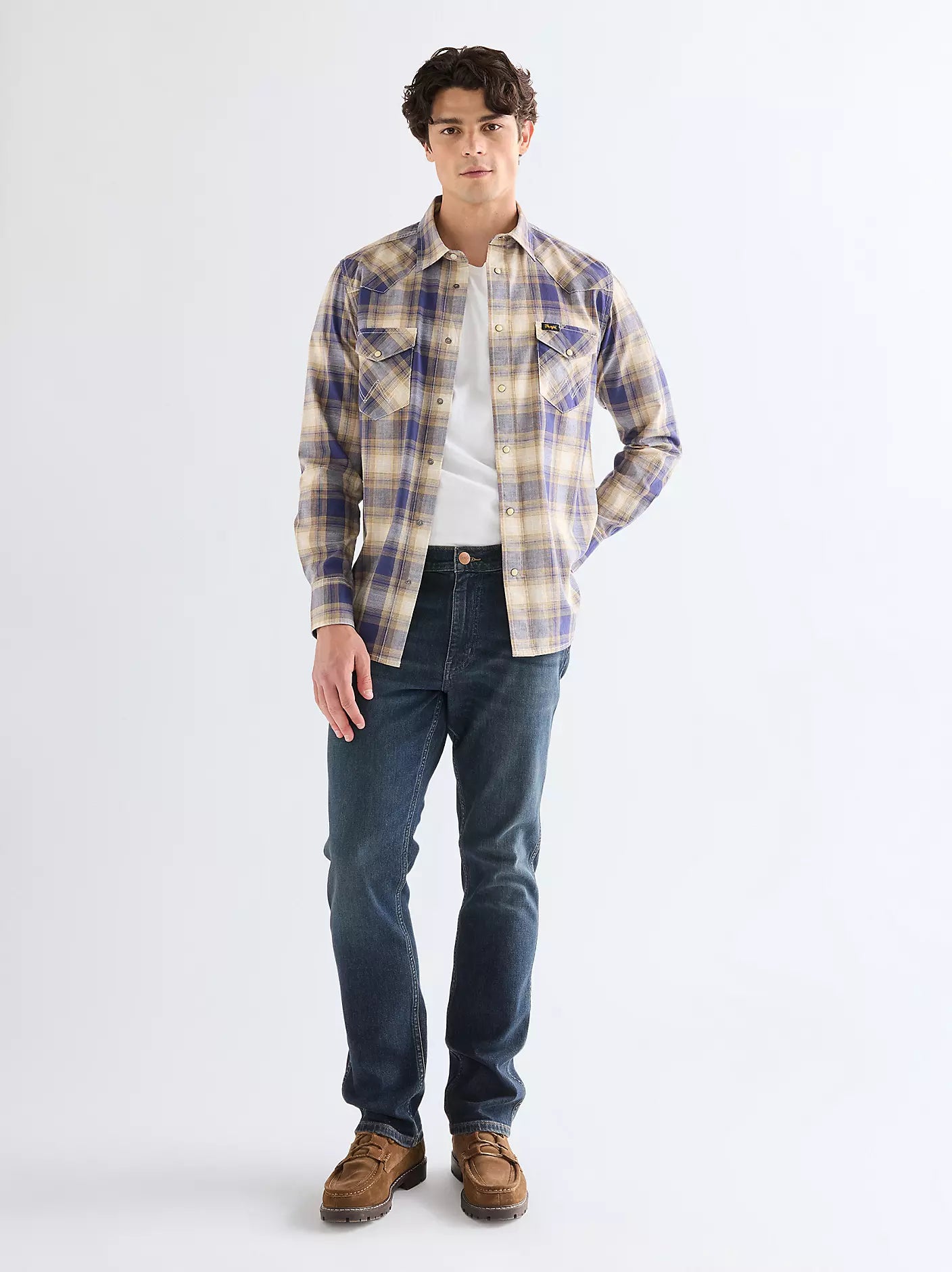 MESKIE SPODNIE WRANGLER GREENSBORO FADED 112377797