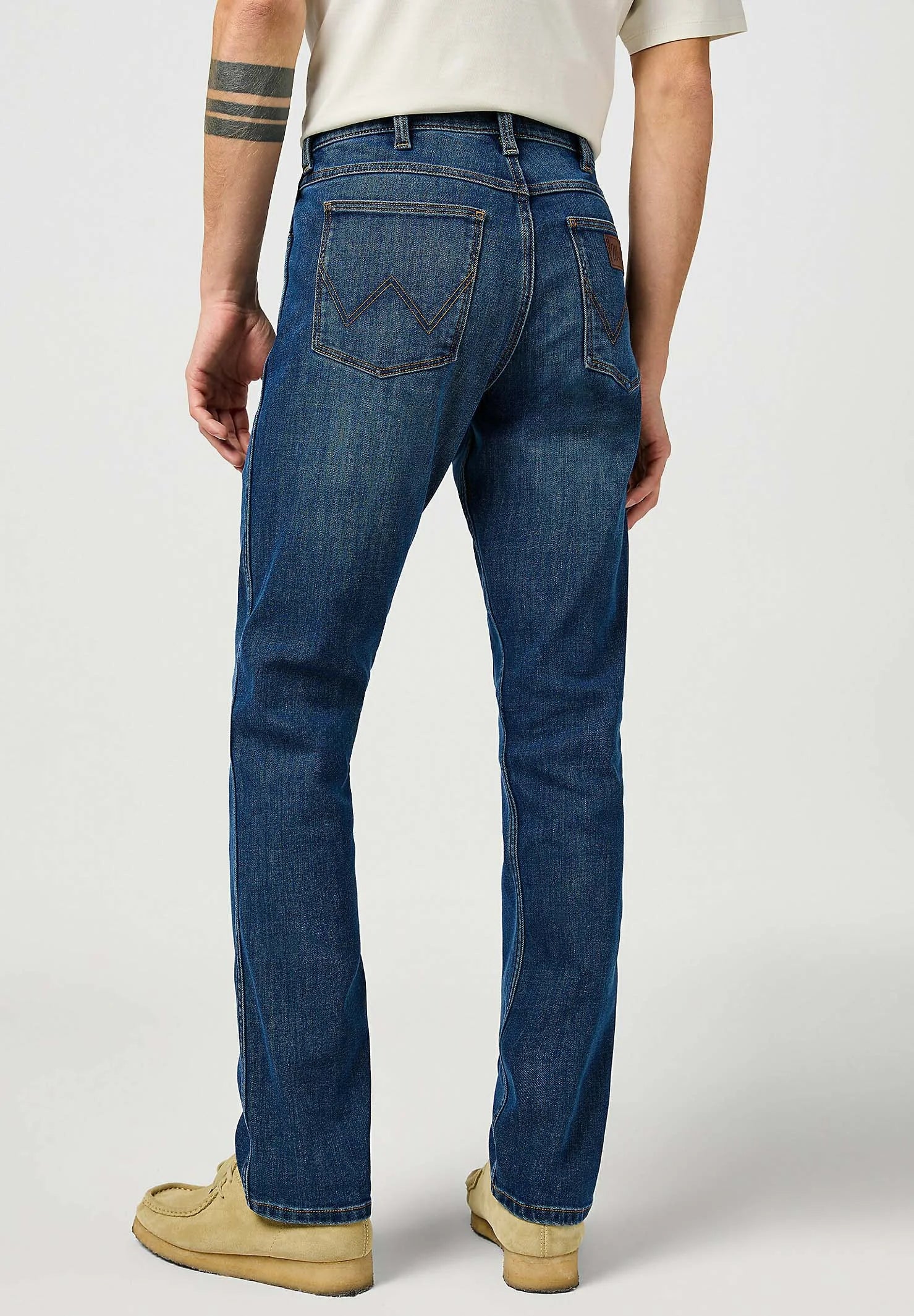 MESKIE SPODNIE WRANGLER GREENSBORO FOG 112364949