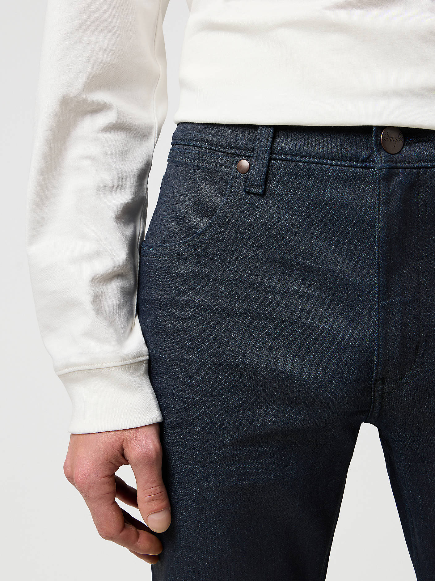Męskie Spodnie Wrangler Greensboro Indigo Coated 112370719