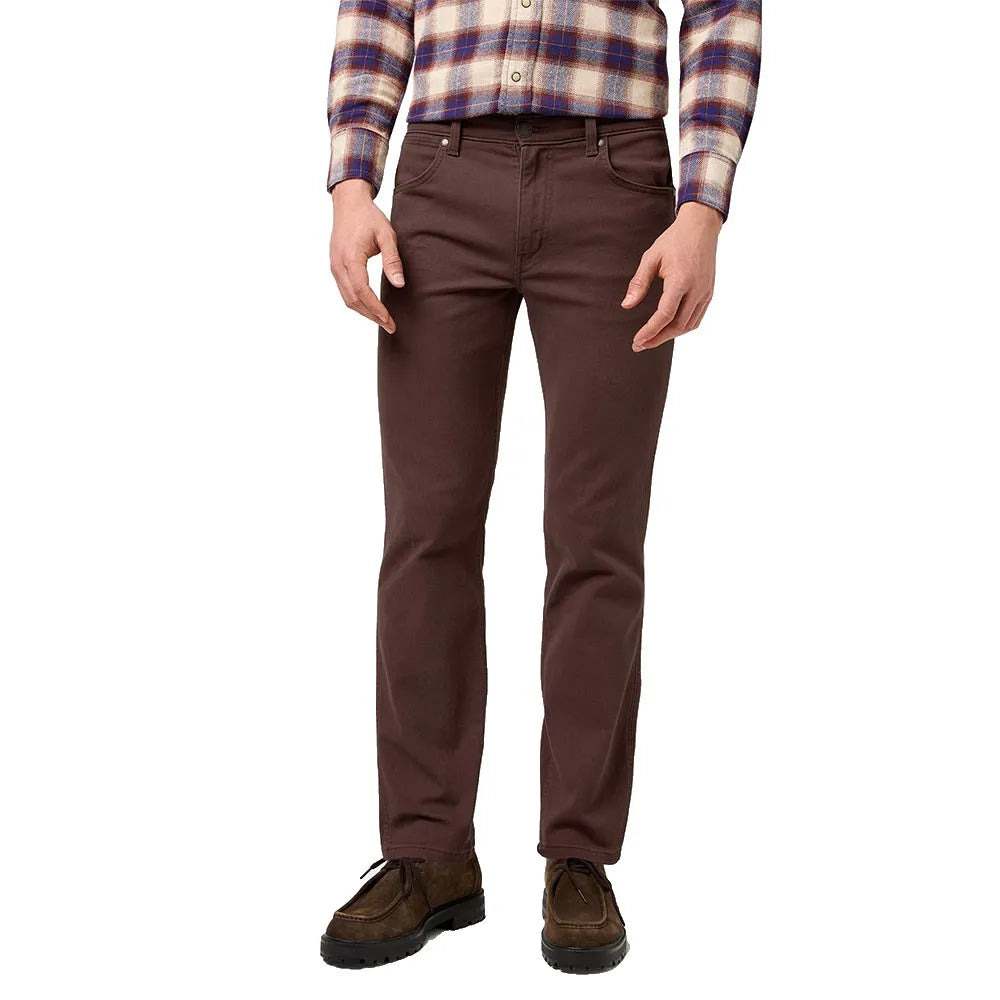 MESKIE SPODNIE WRANGLER GREENSBORO MAHOGANY 112370722