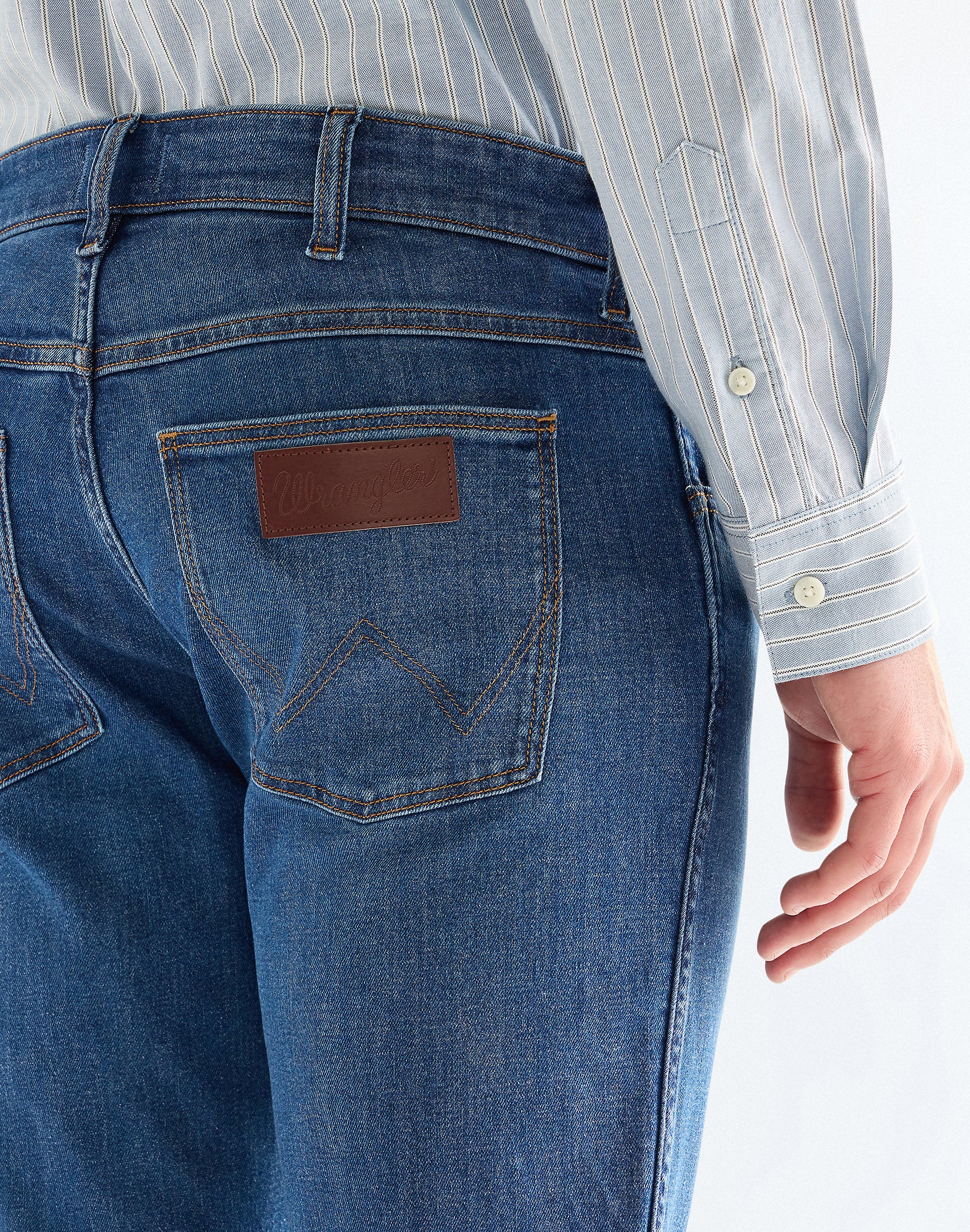 Męskie Spodnie Jeansowe Wrangler Greensboro Mid Visual 112378816